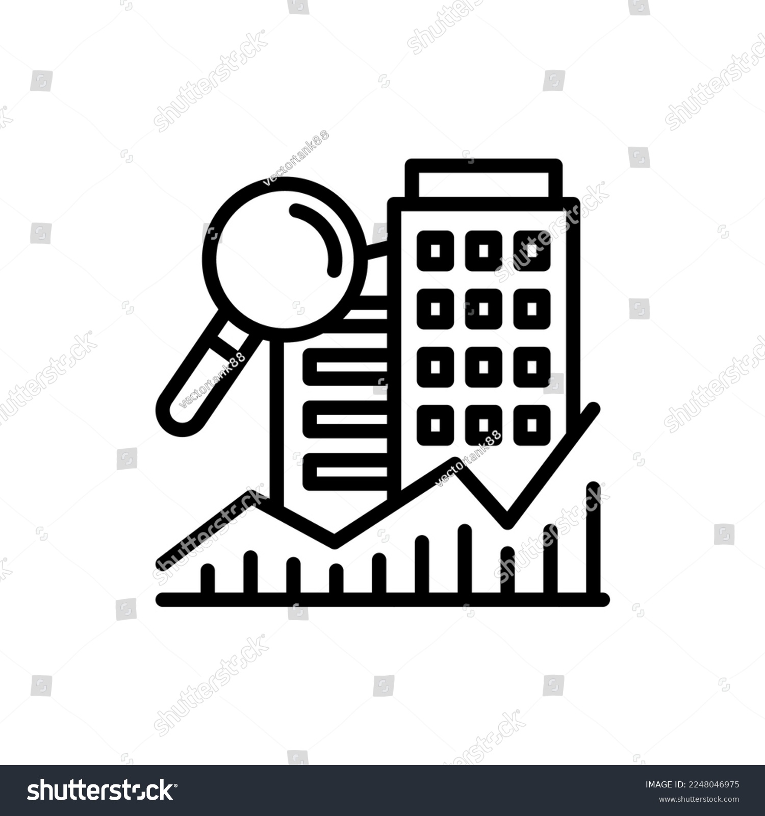 black and white business analysis concept clip art preview
