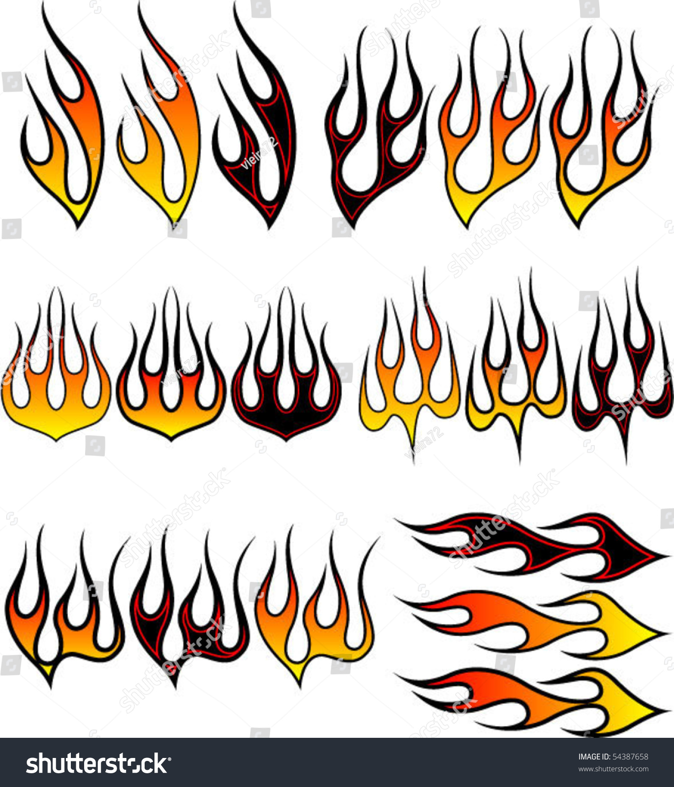 Assorted Flame Graphics Stock Vector 54387658 : Shutterstock