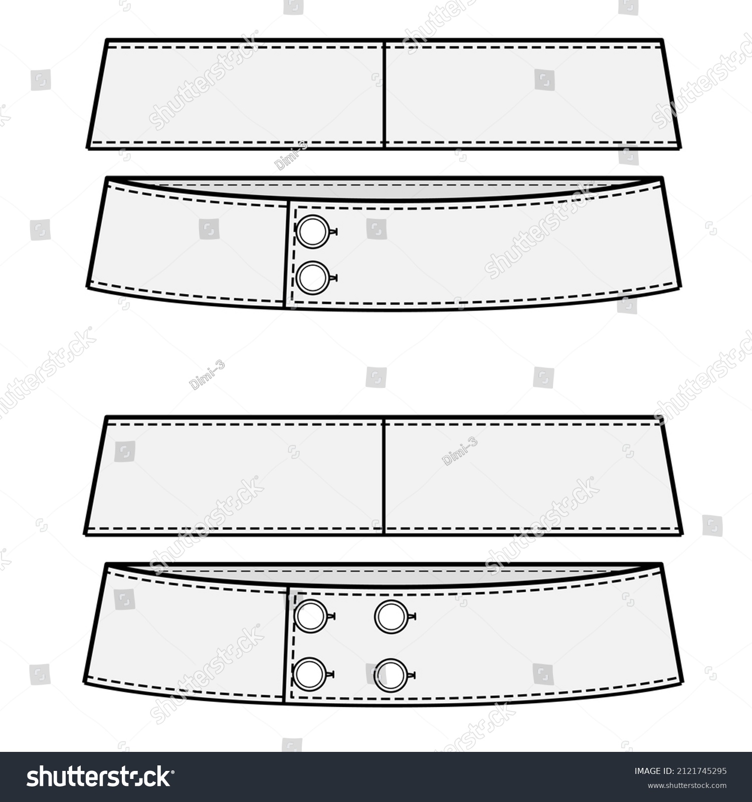 Assorted Waistband Fashion Flat Templates Stock Vector (Royalty Free ...