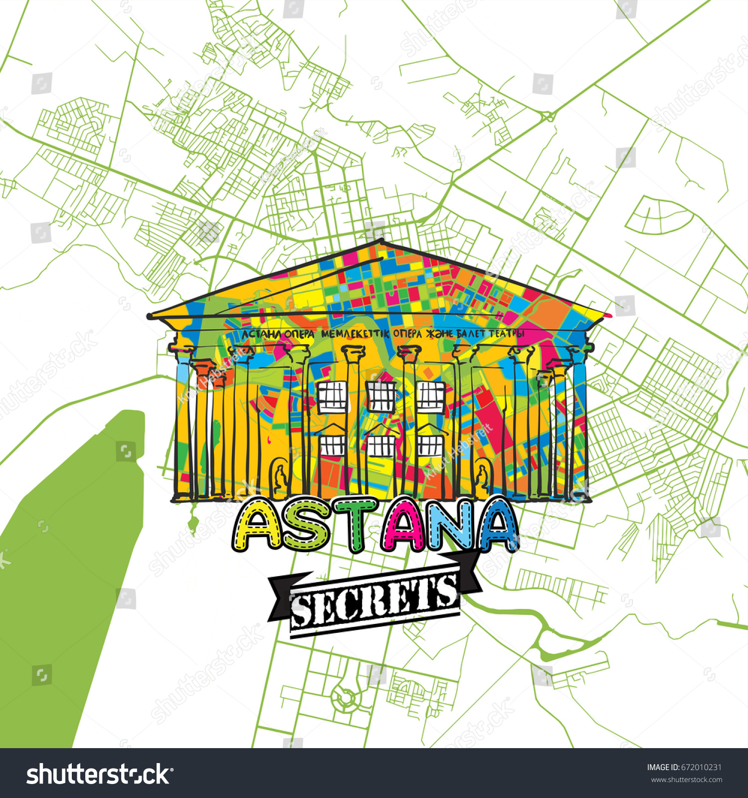 Astana Travel Secrets Art Map Mapping Stock Vector Royalty Free 672010231 Shutterstock 5970