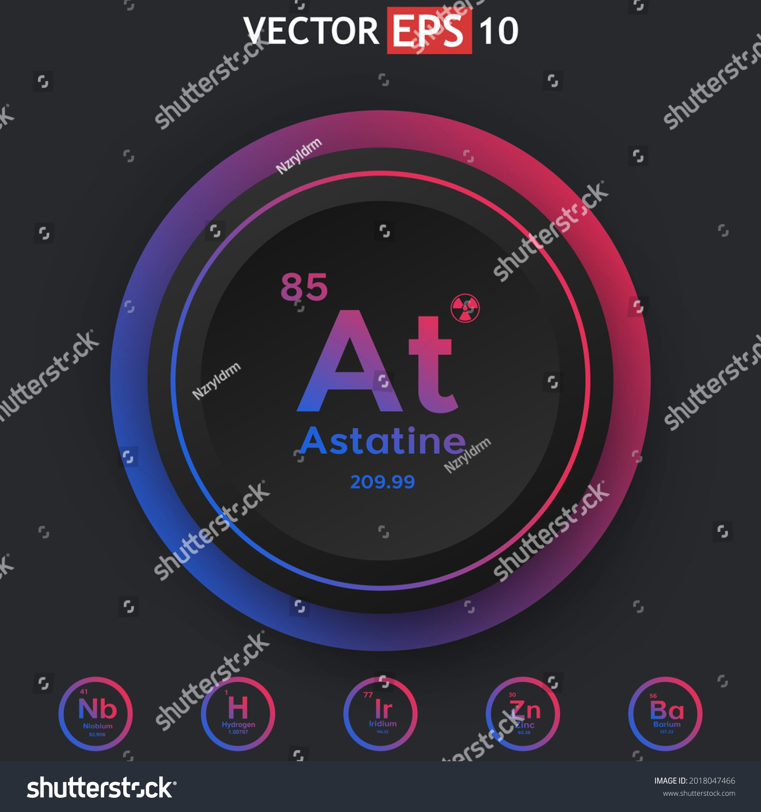 Astatine Chemical Element Periodic Table Color Stock Vector Royalty Free 2018047466 Shutterstock