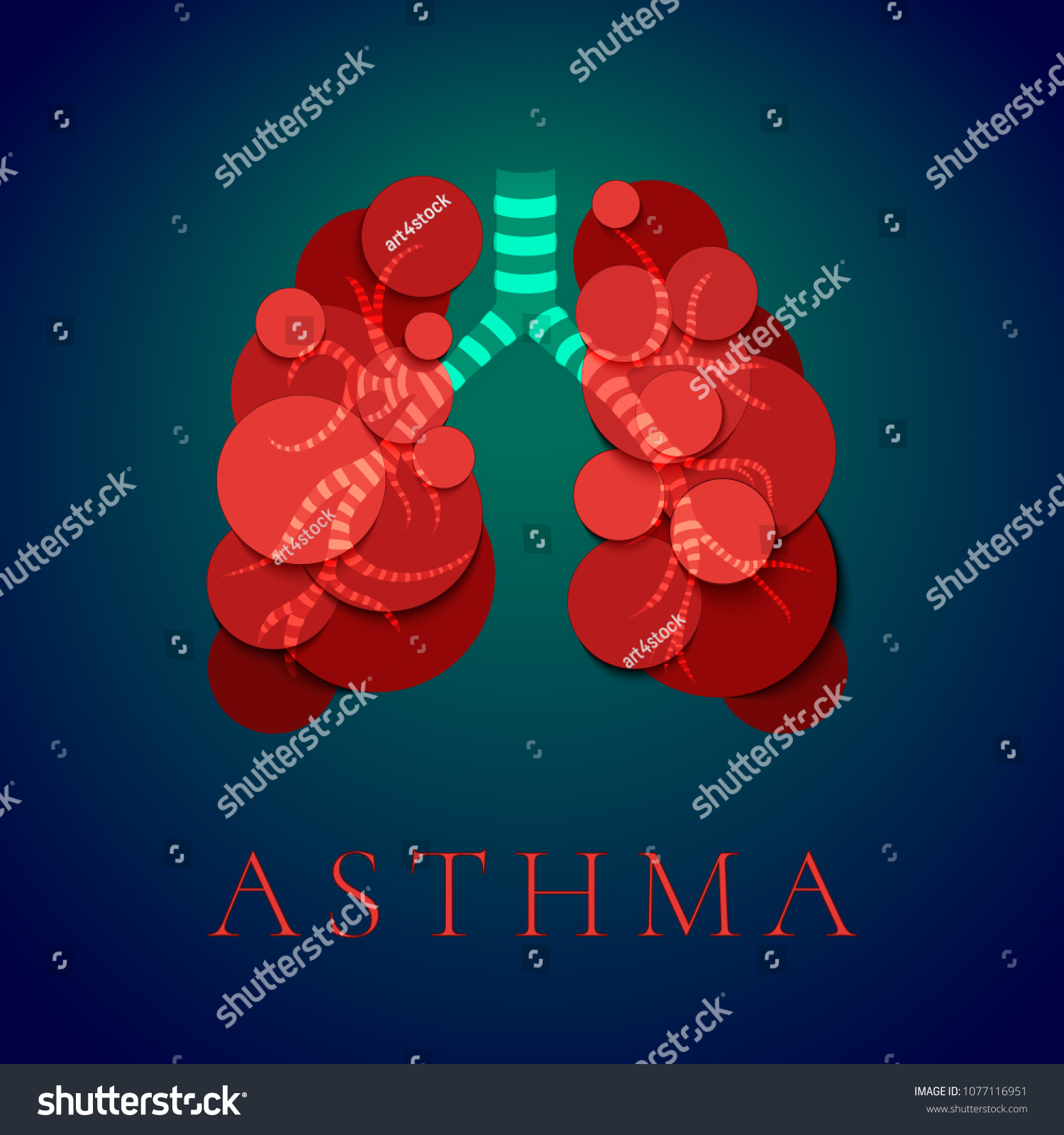 Asthma Awareness Day Poster Human Lungs Stock Vector (Royalty Free ...