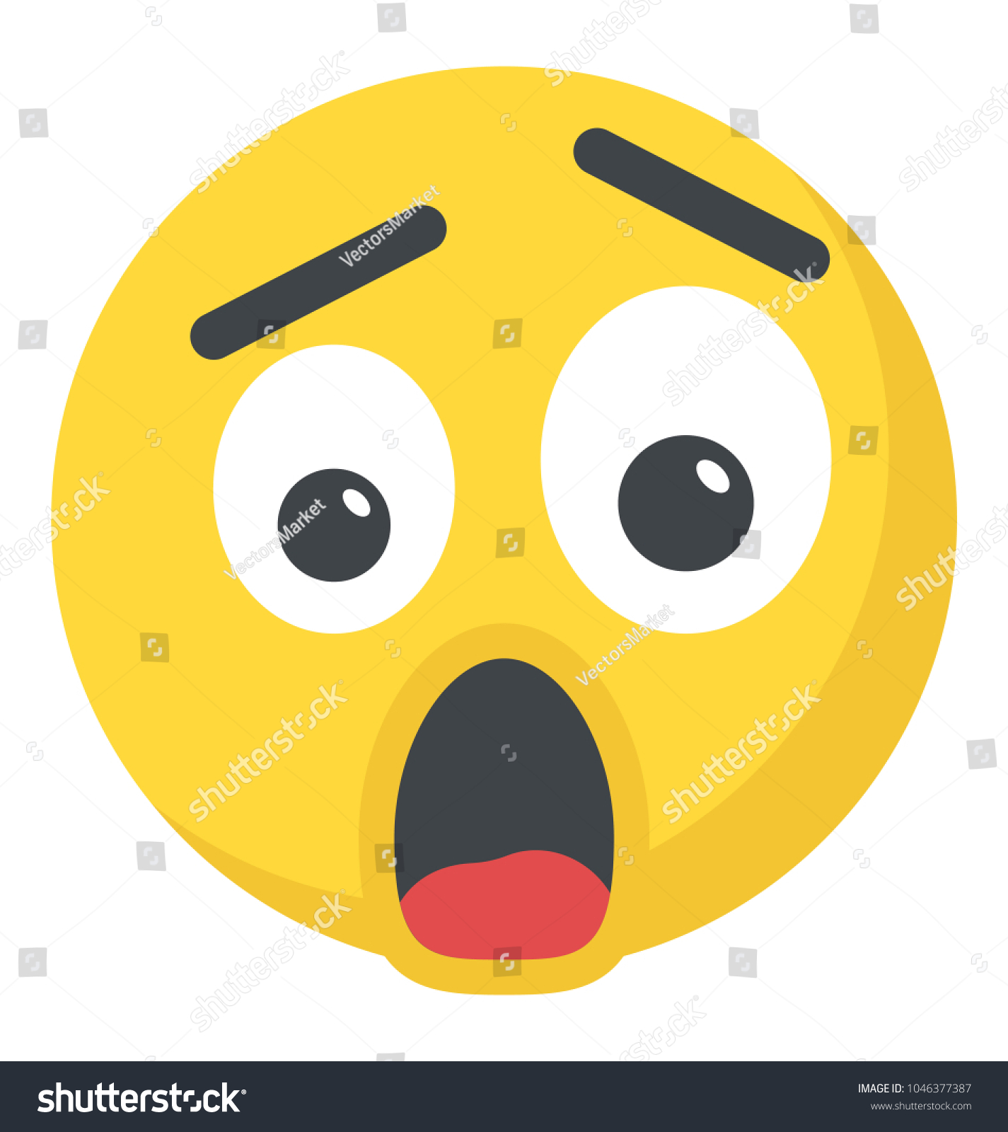 Astonished Face Expression Through Emoticon Icon Stock Vector Royalty
