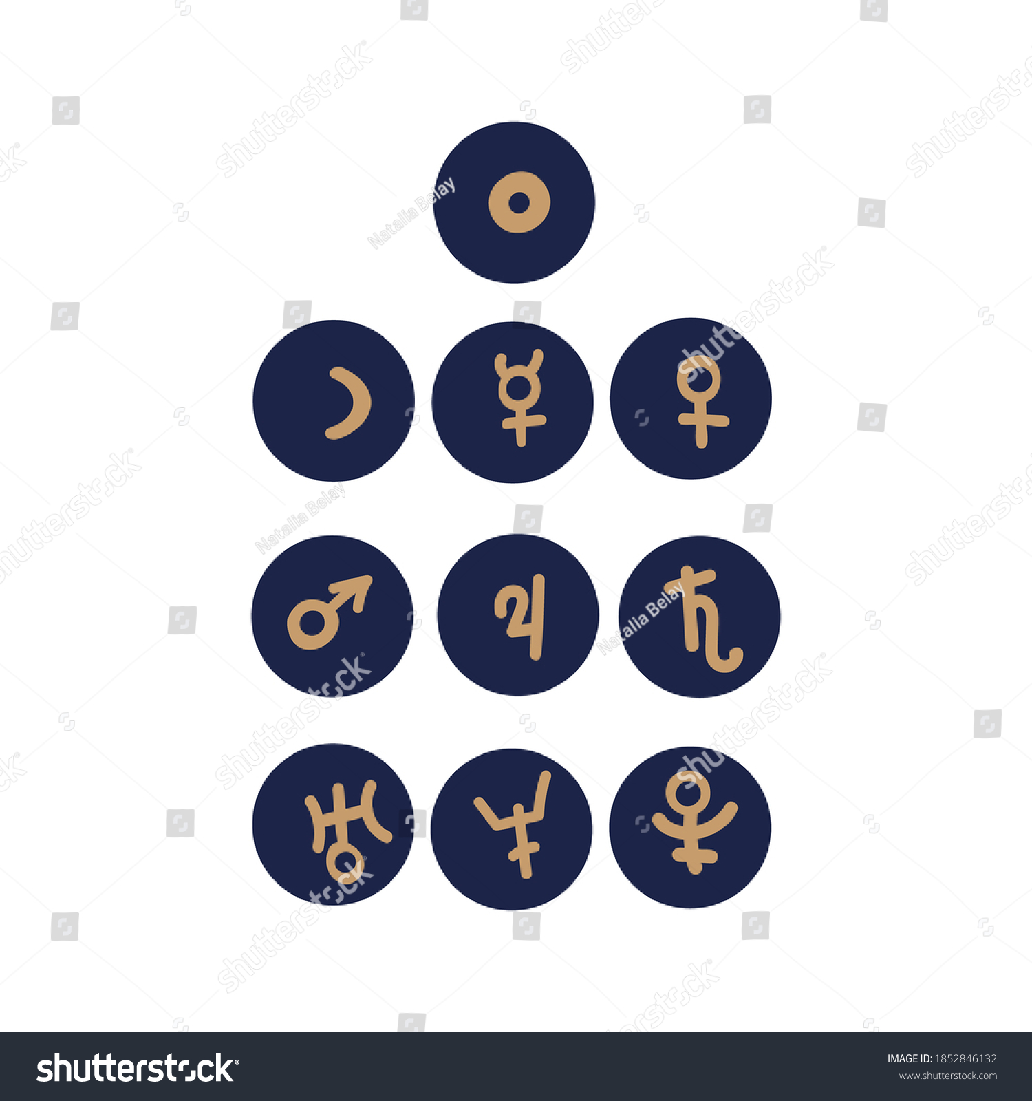 Astrological Symbols Planets These Icons Used Stock Vector (Royalty ...