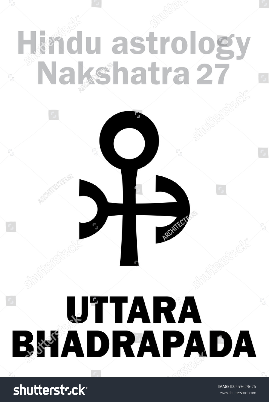 Astrology Alphabet Hindu Nakshatra Uttara Bhadrapada Stock Vector ...