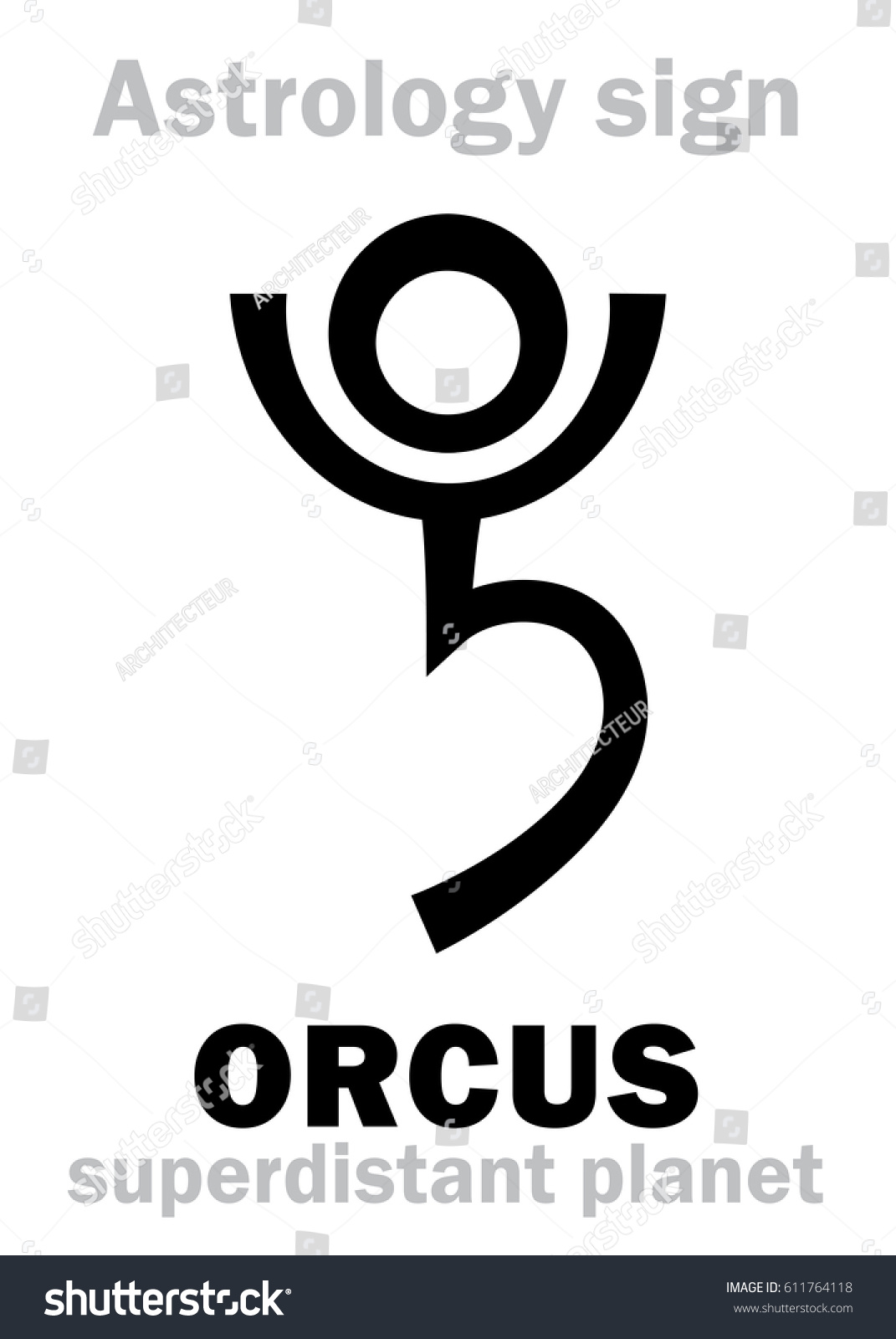 Astrology Alphabet Orcus Superdistant Planetplutino Beside Arkivvektor Royaltyfri 611764118