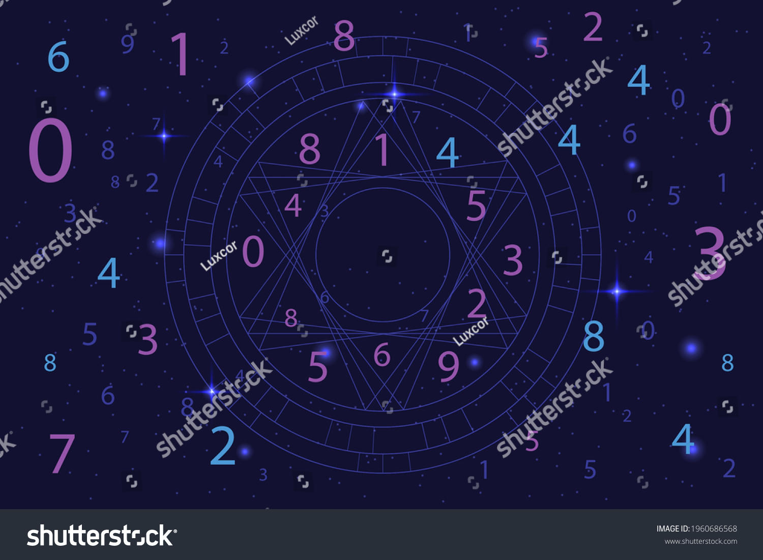 Astrology Numerology Concept Zodiac Signs Numbers Stock Vector (Royalty ...