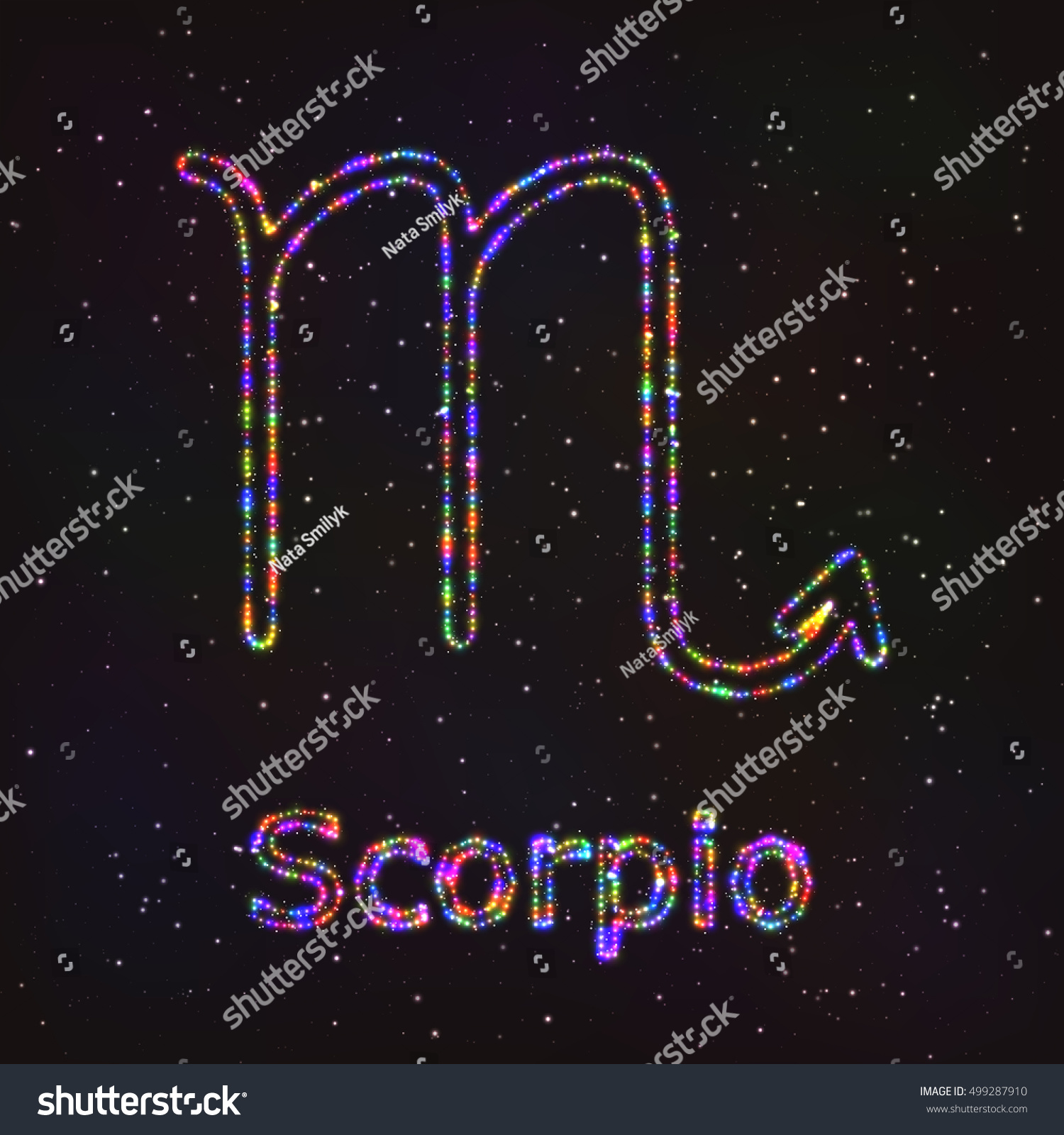 Astrology Shining Symbol. Horoscope Sign. Zodiac Scorpio. Stock Vector ...