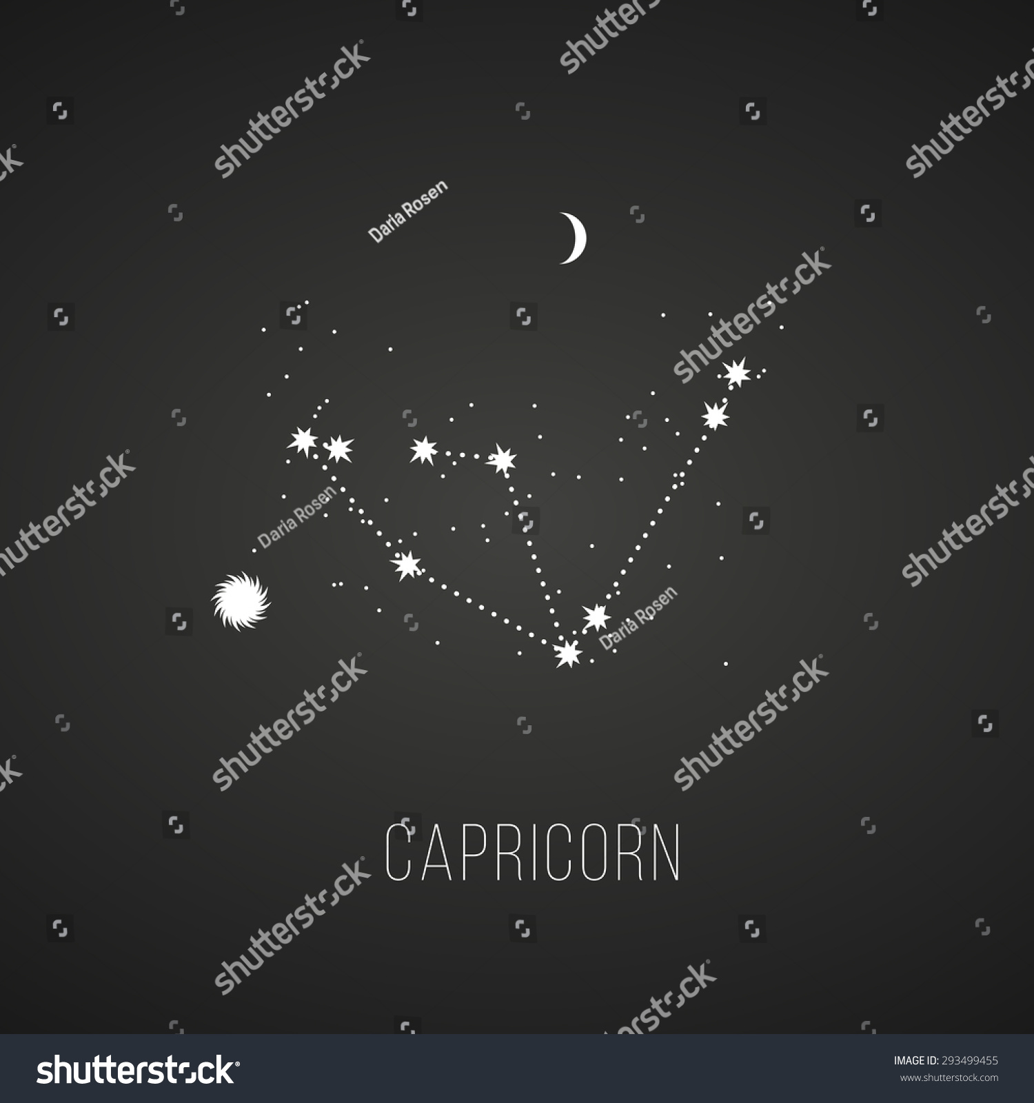 Astrology Sign Capricorn On Chalkboard Background. Zodiac Constellation ...