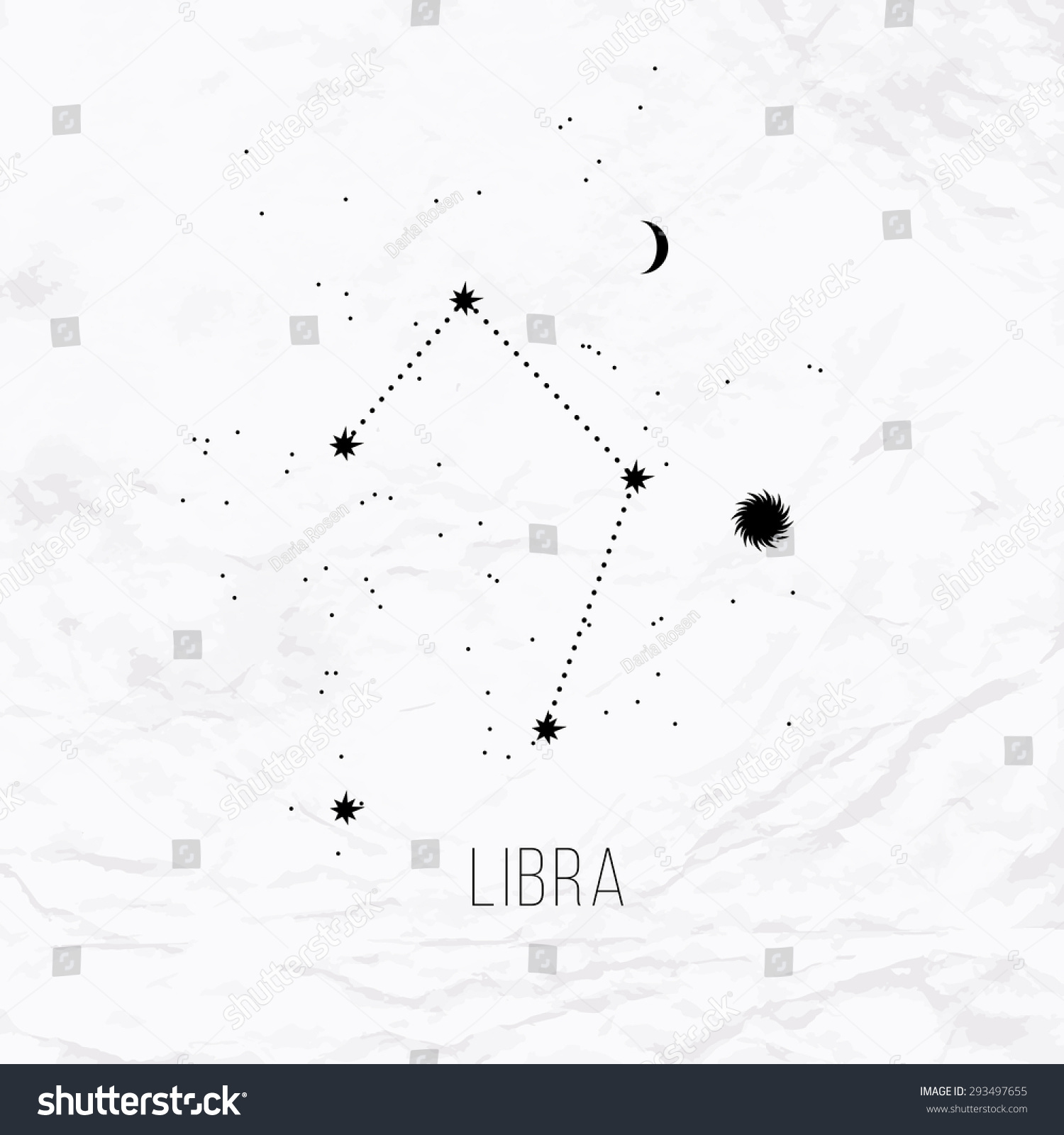 Astrology Sign Libra On White Paper Background. Zodiac Constellation ...