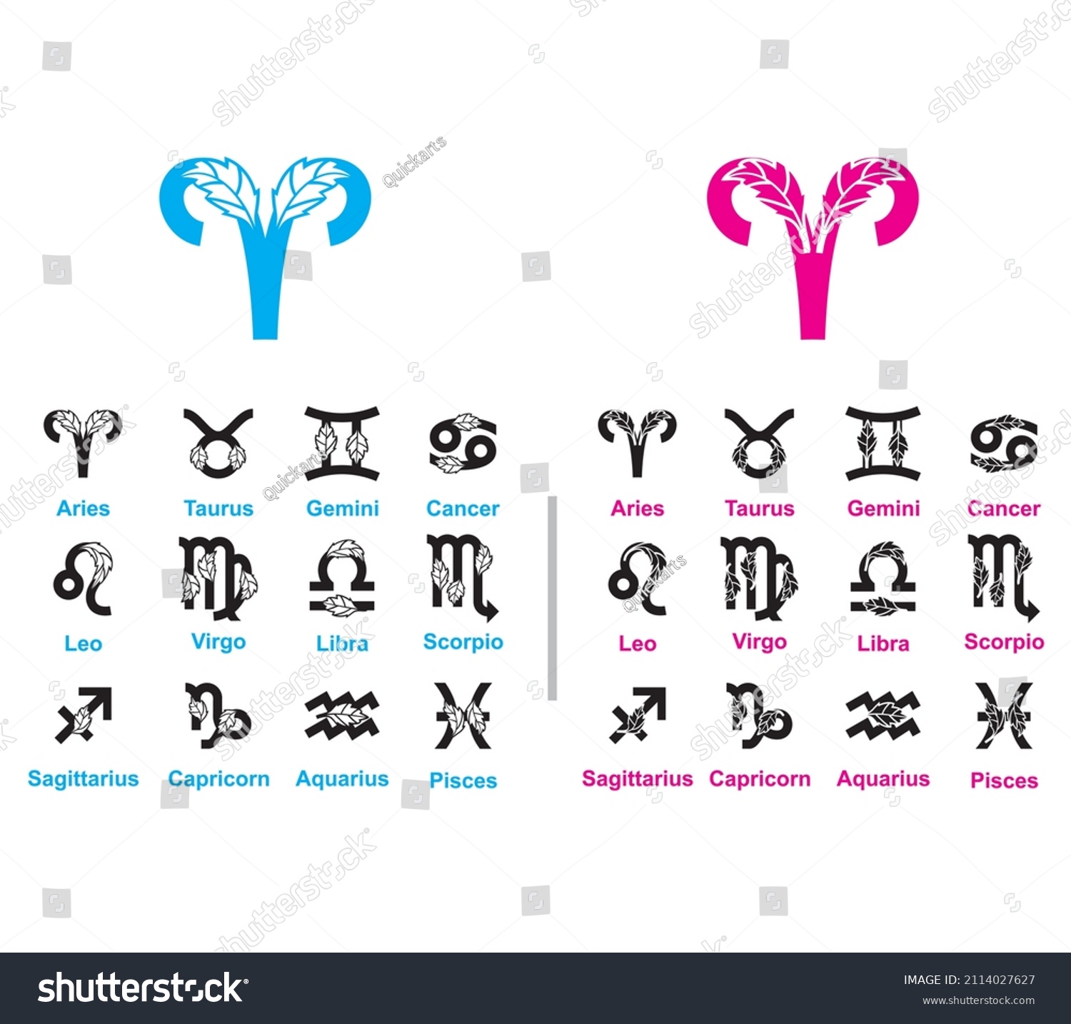 Astrology Sign Mirror Design Vector Graphics Stock Vector (Royalty Free