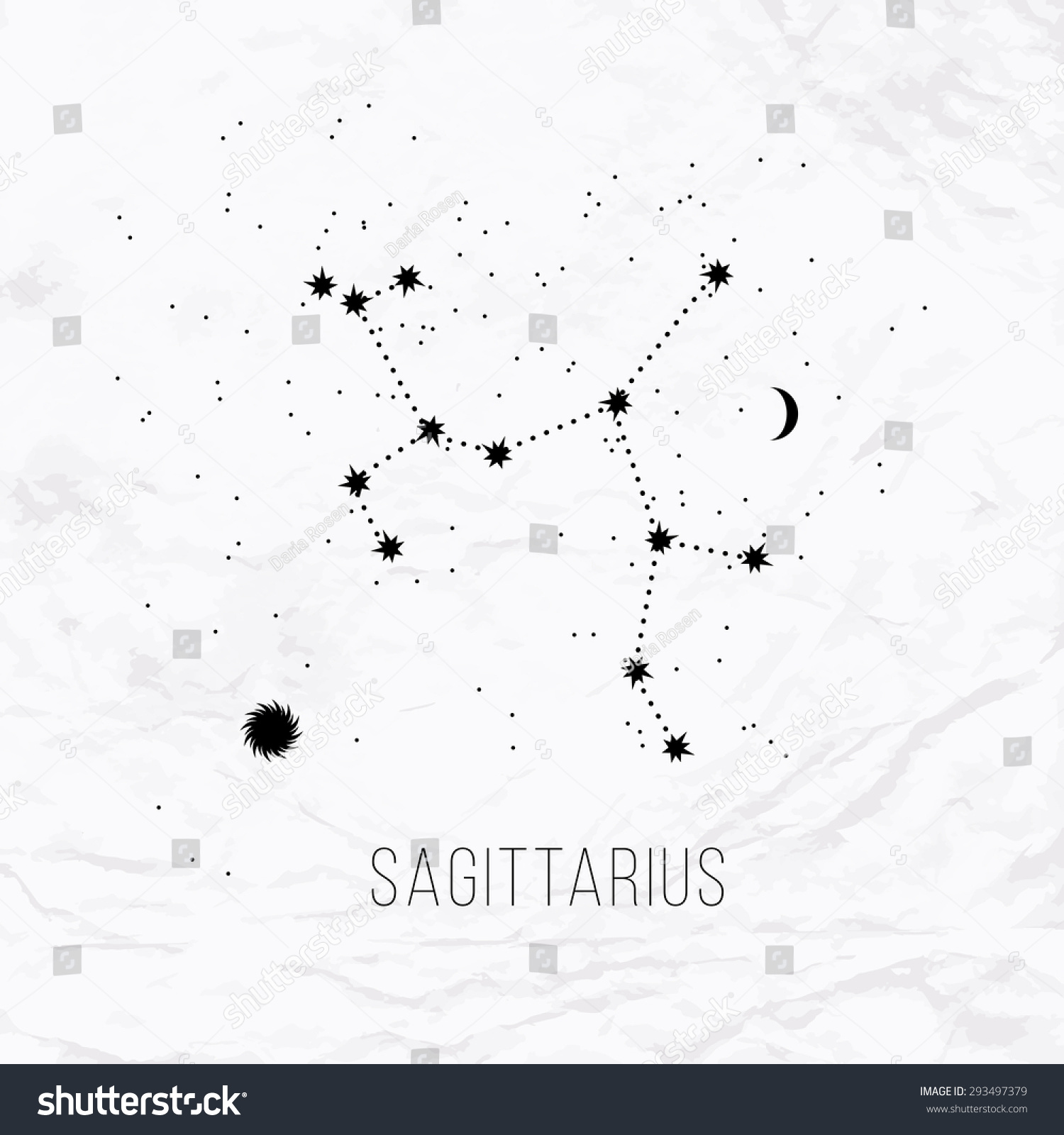 Astrology Sign Sagittarius On White Paper Background. Zodiac ...