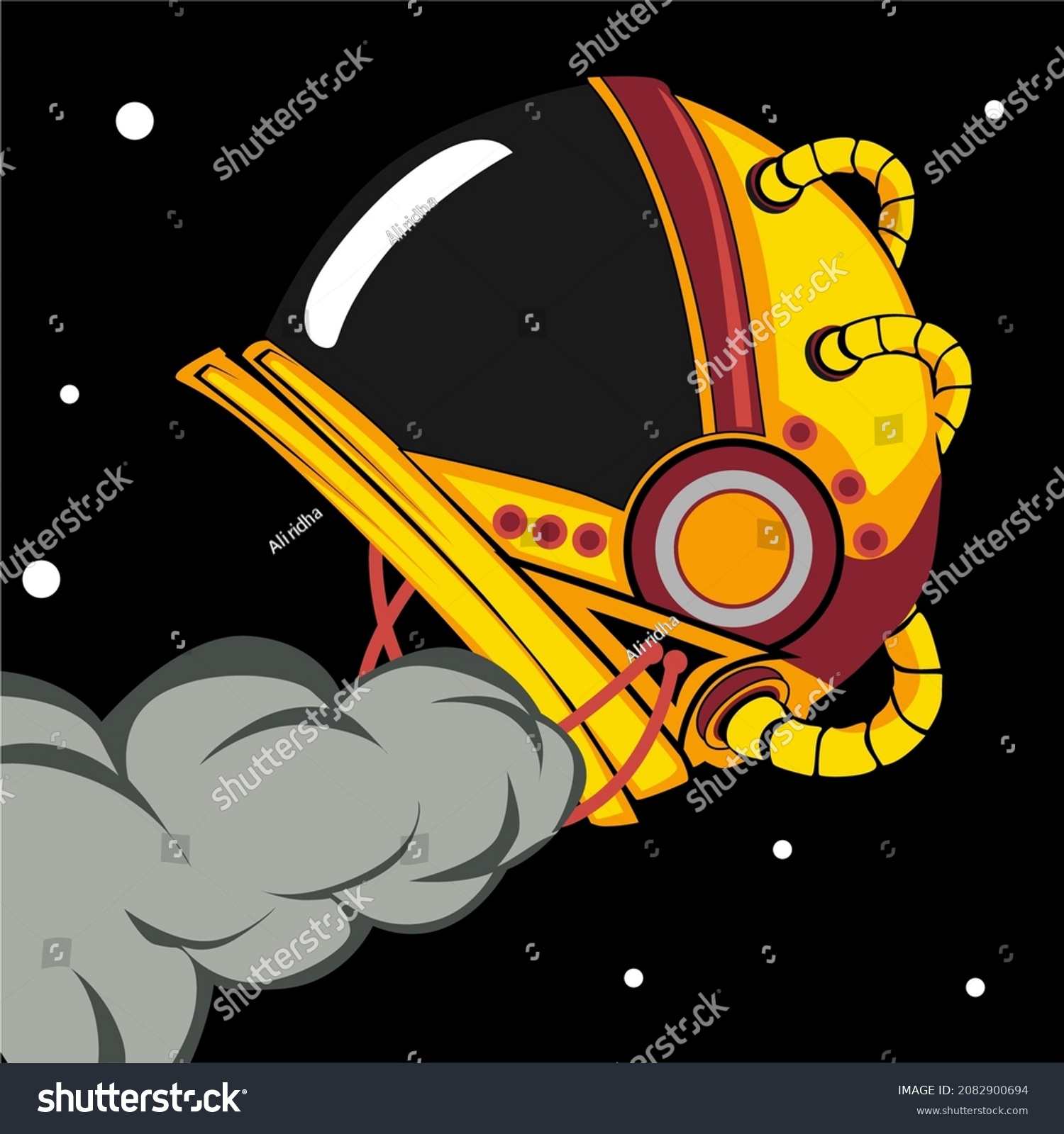 Astronaut Helmet Floating Space Stock Vector Royalty Free Shutterstock