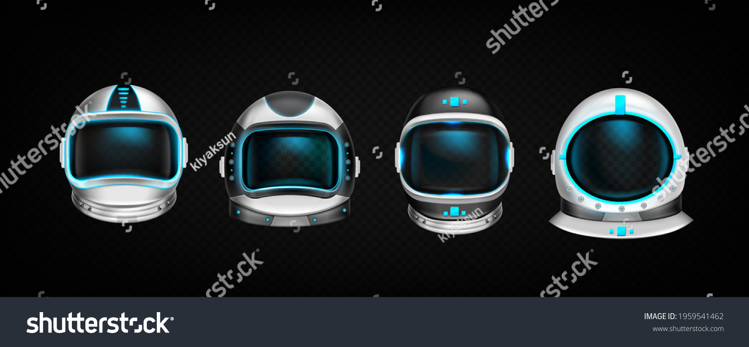 Astronaut Helmets Cosmonaut Space Suit Front Stock Vector (Royalty Free ...