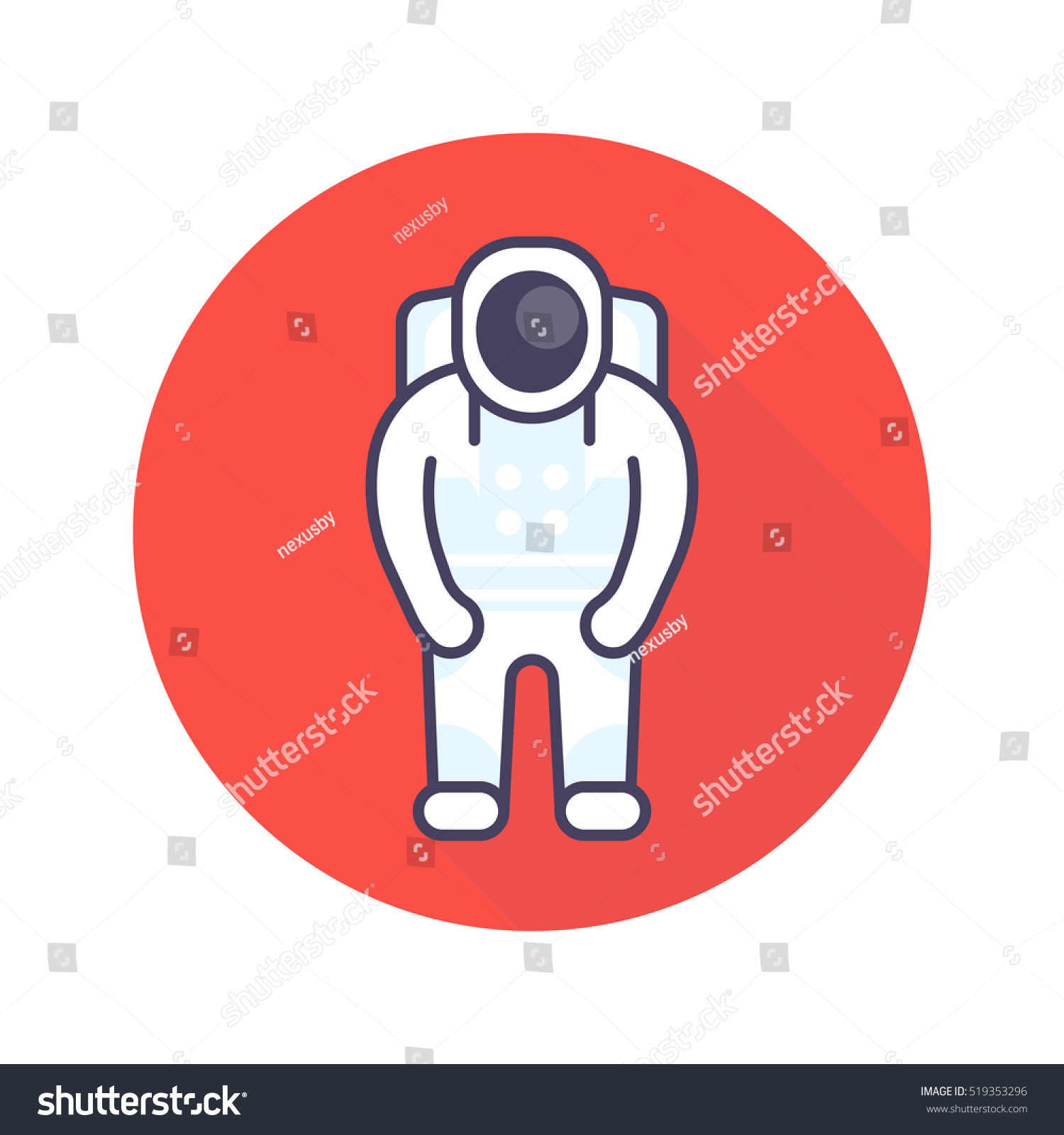 Astronaut Icon Flat Style Space Suit Stock Vector (Royalty Free ...