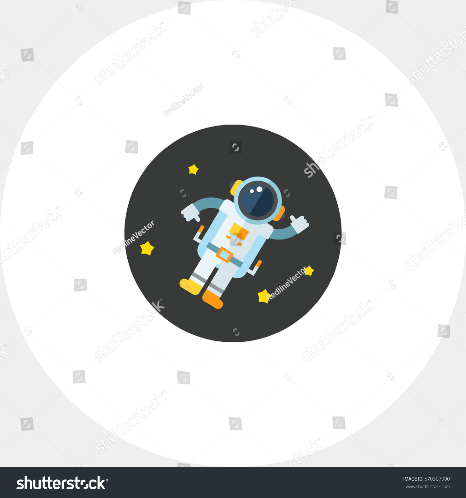 Astronaut Outer Space Icon Stock Vector (Royalty Free) 570307900 ...