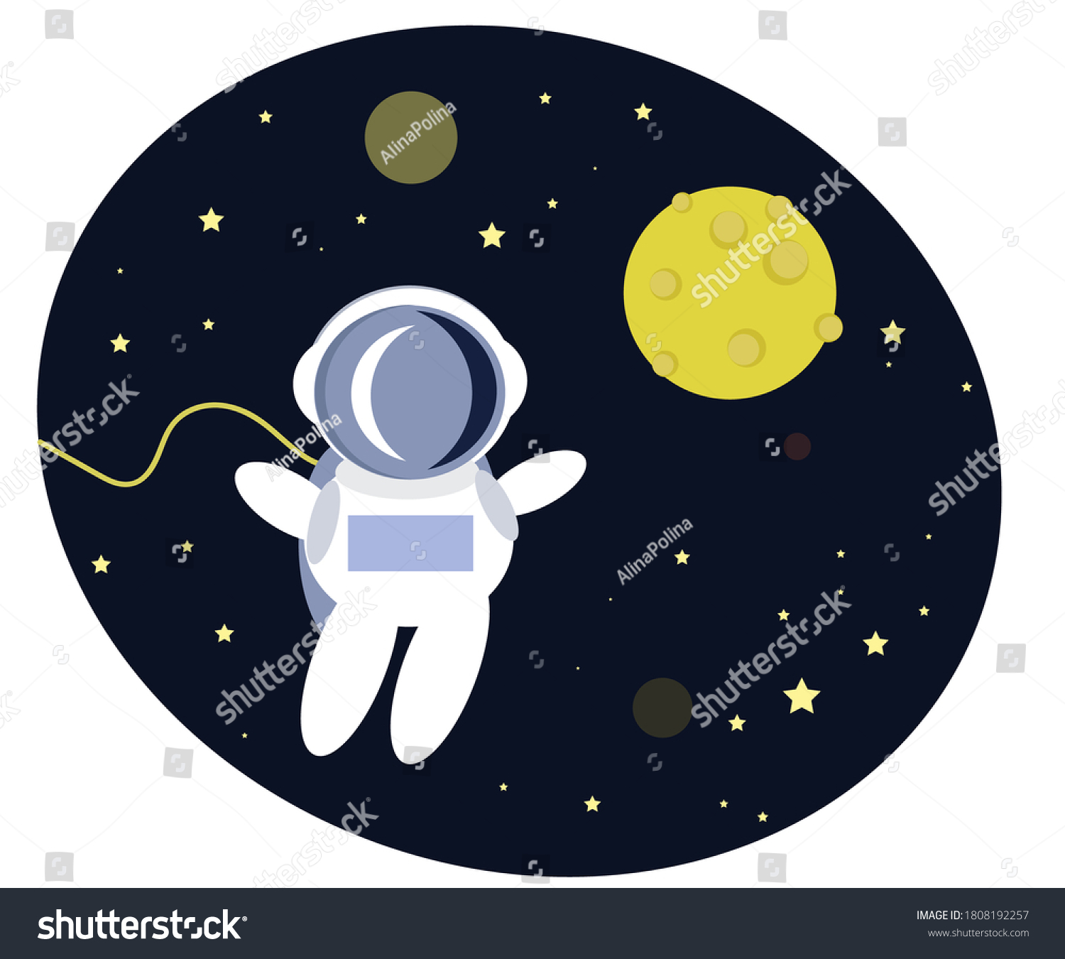 Astronaut On Background Space Cartoon Vector Stock Vector (Royalty Free ...