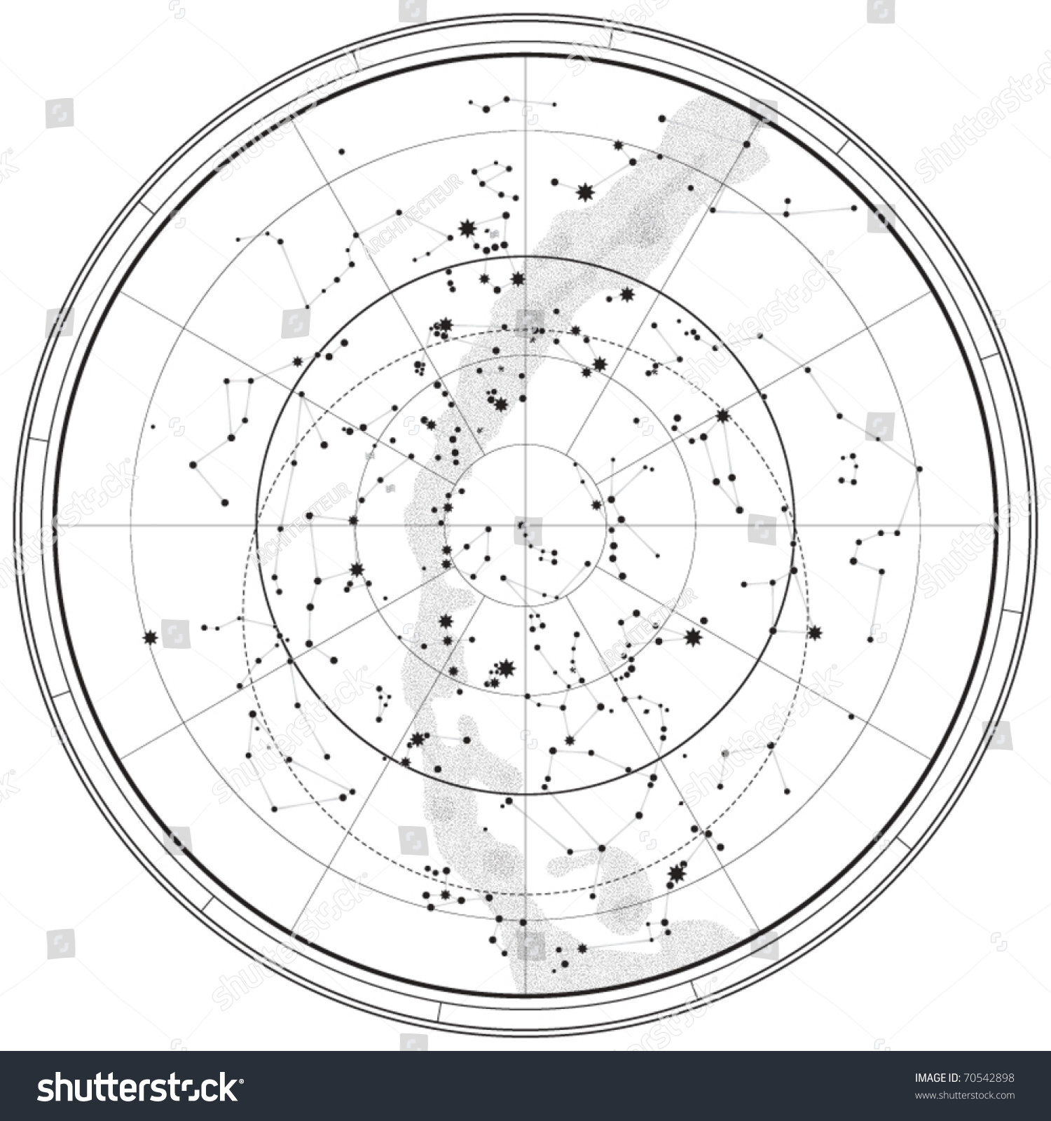 Mapa Celestial Astronómico Del Hemisferio Norte: Vector De Stock (libre ...