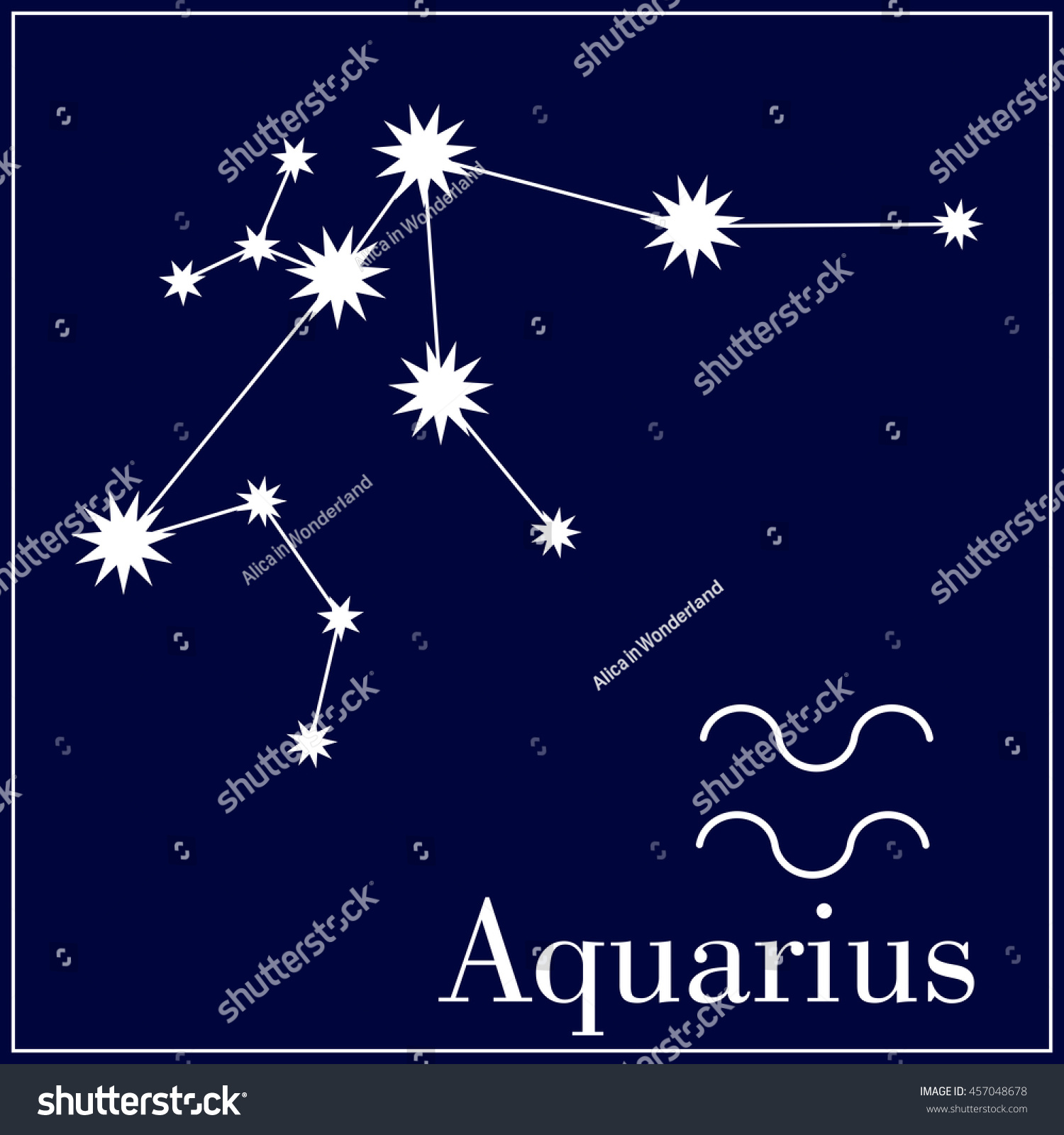 Astronomical Constellation Astrological Zodiac Symbol Aquarius Stock ...