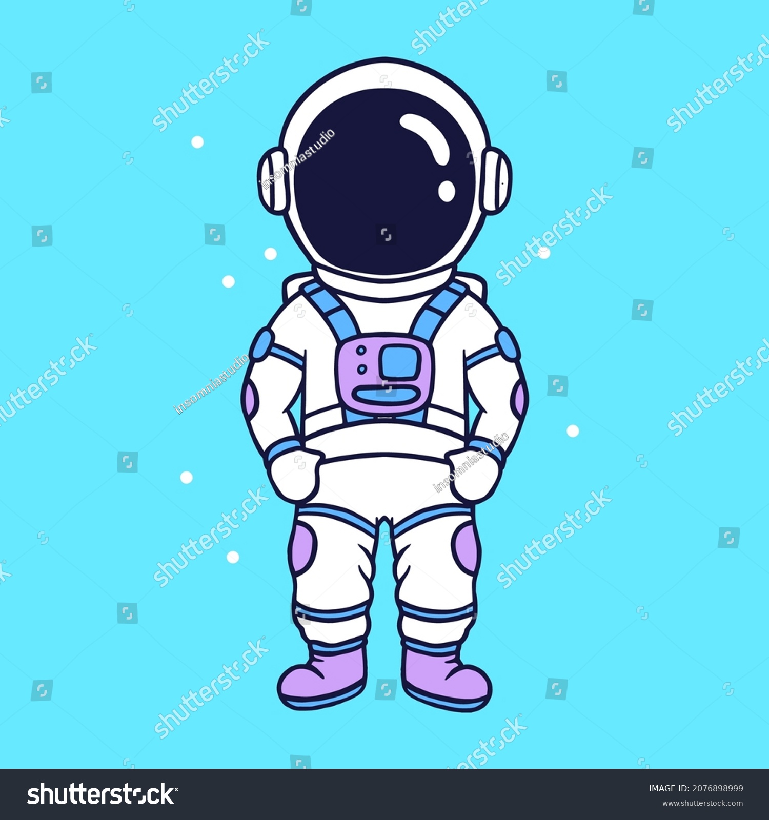 Astronout Cute Cartoon Vector Illustration Stock Vector (Royalty Free ...