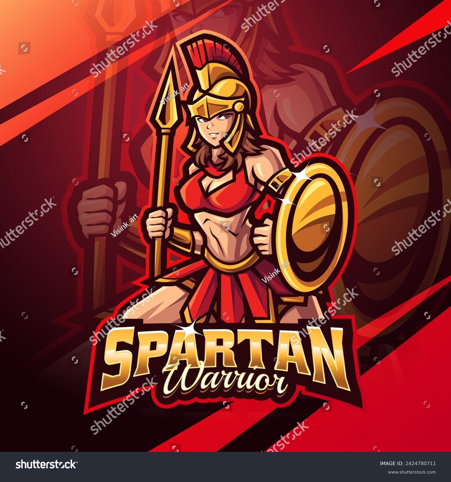 SVG of Athena esport mascot logo design svg
