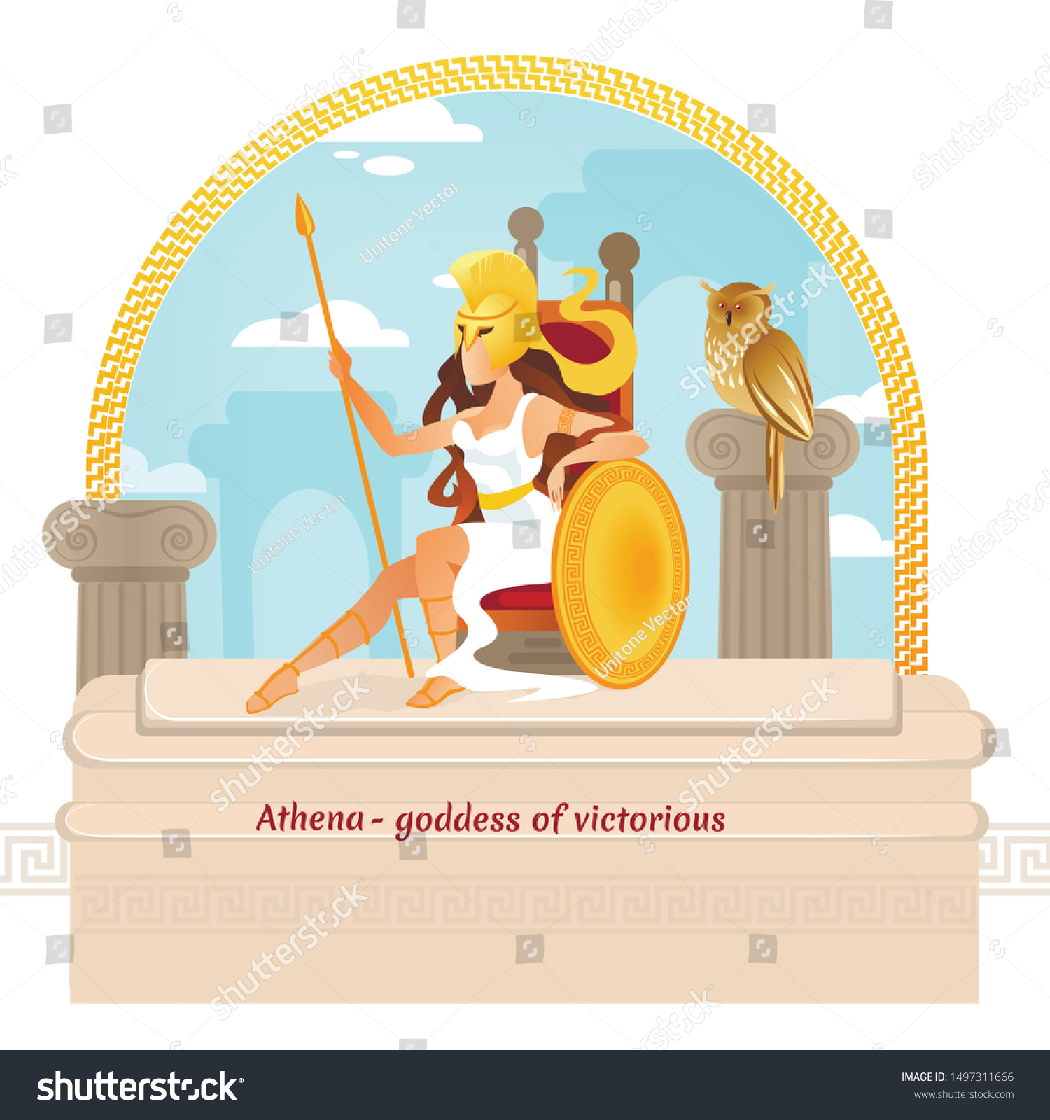 Athena Greek Mythological Character Daughter Zeus Stock Image