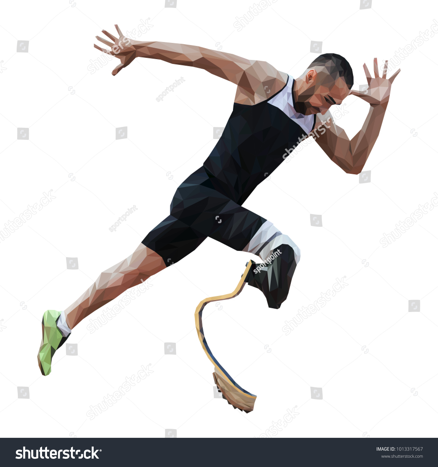SVG of athlete disabled amputee runner prosthetic leg svg