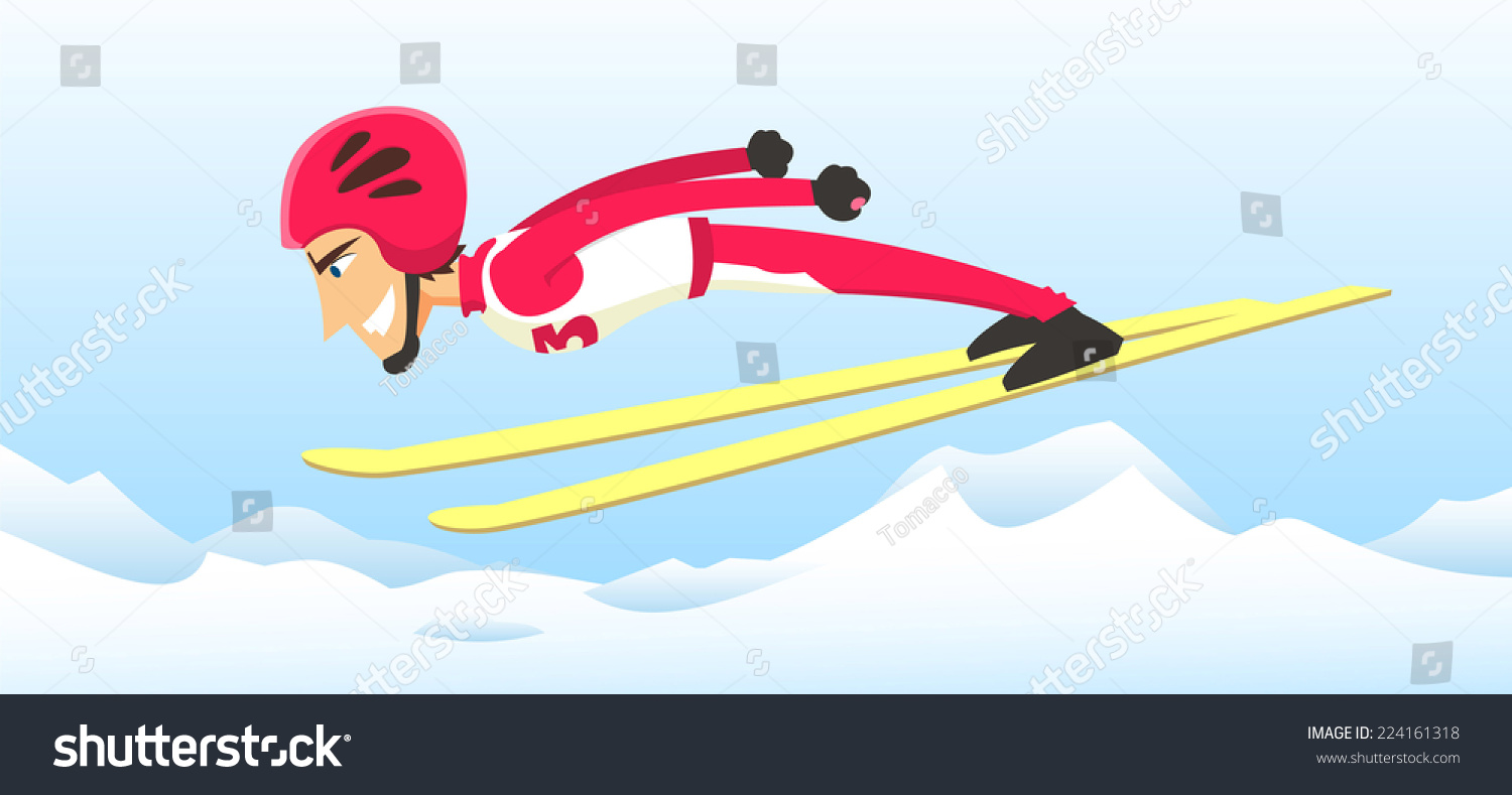 Athlete Ski Jumping Winter Olympic Games Stock Vector 224161318 regarding Ski Jump Yeti