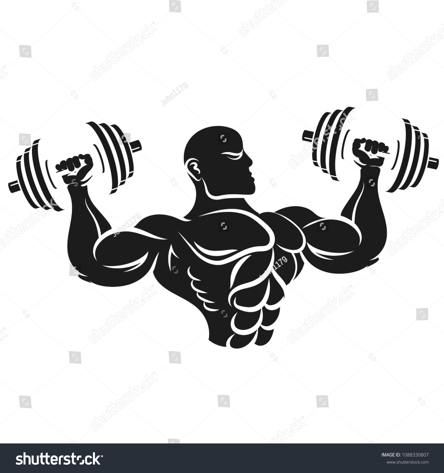 Athlete Dumbbell Silhouette Gym Stock Vector Royalty Free Shutterstock