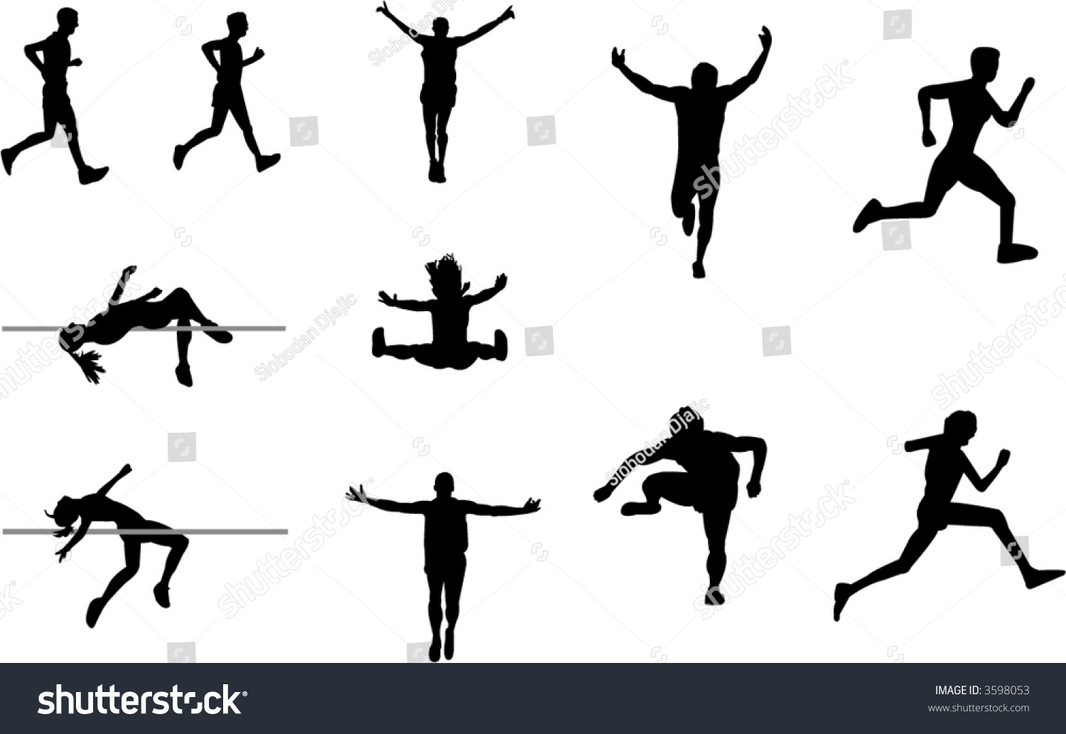 Athletic Silhouettes Stock Vector Illustration 3598053 : Shutterstock