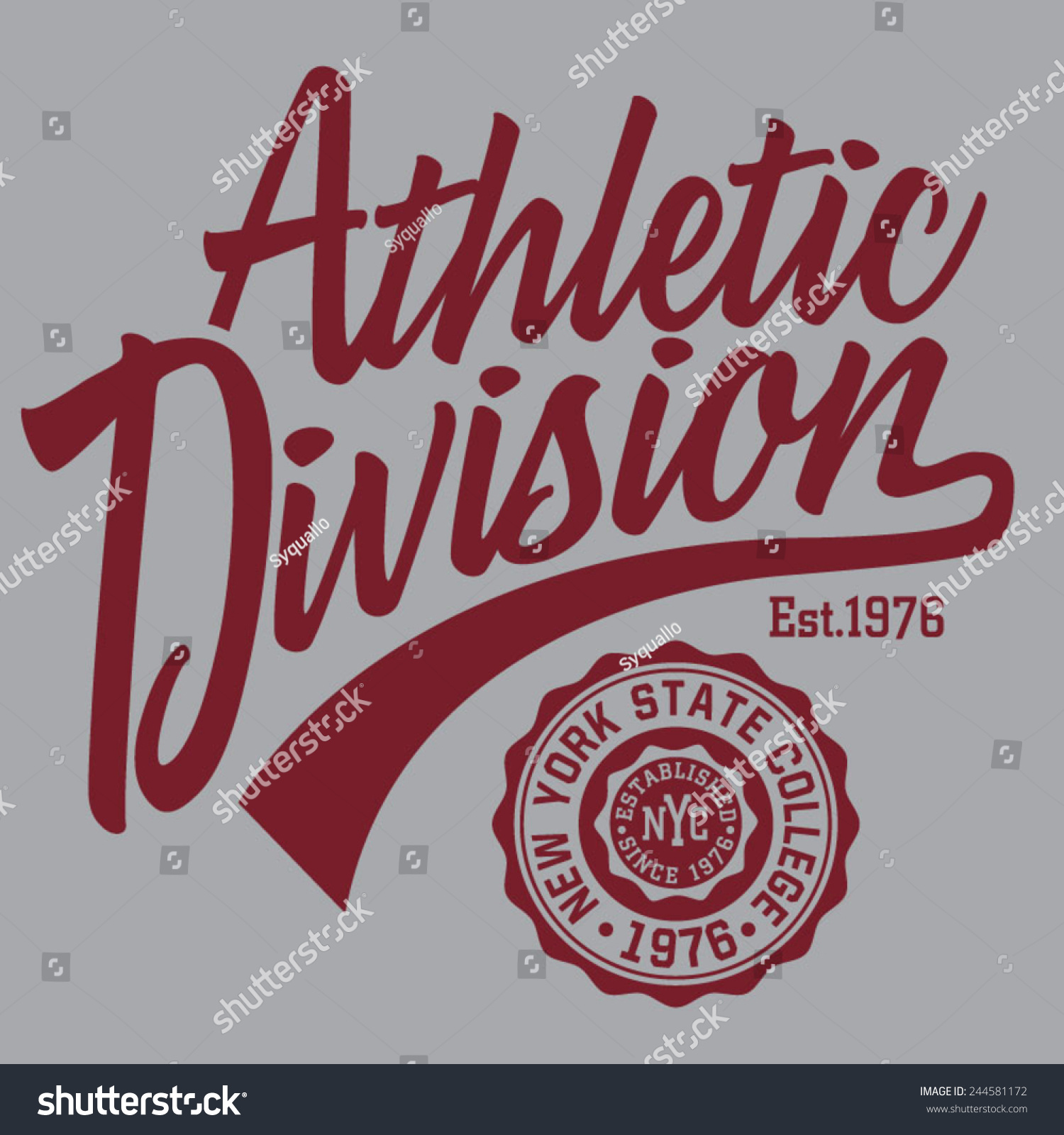 Athletic Sport New York Typography Tshirt Stock Vector (Royalty Free ...