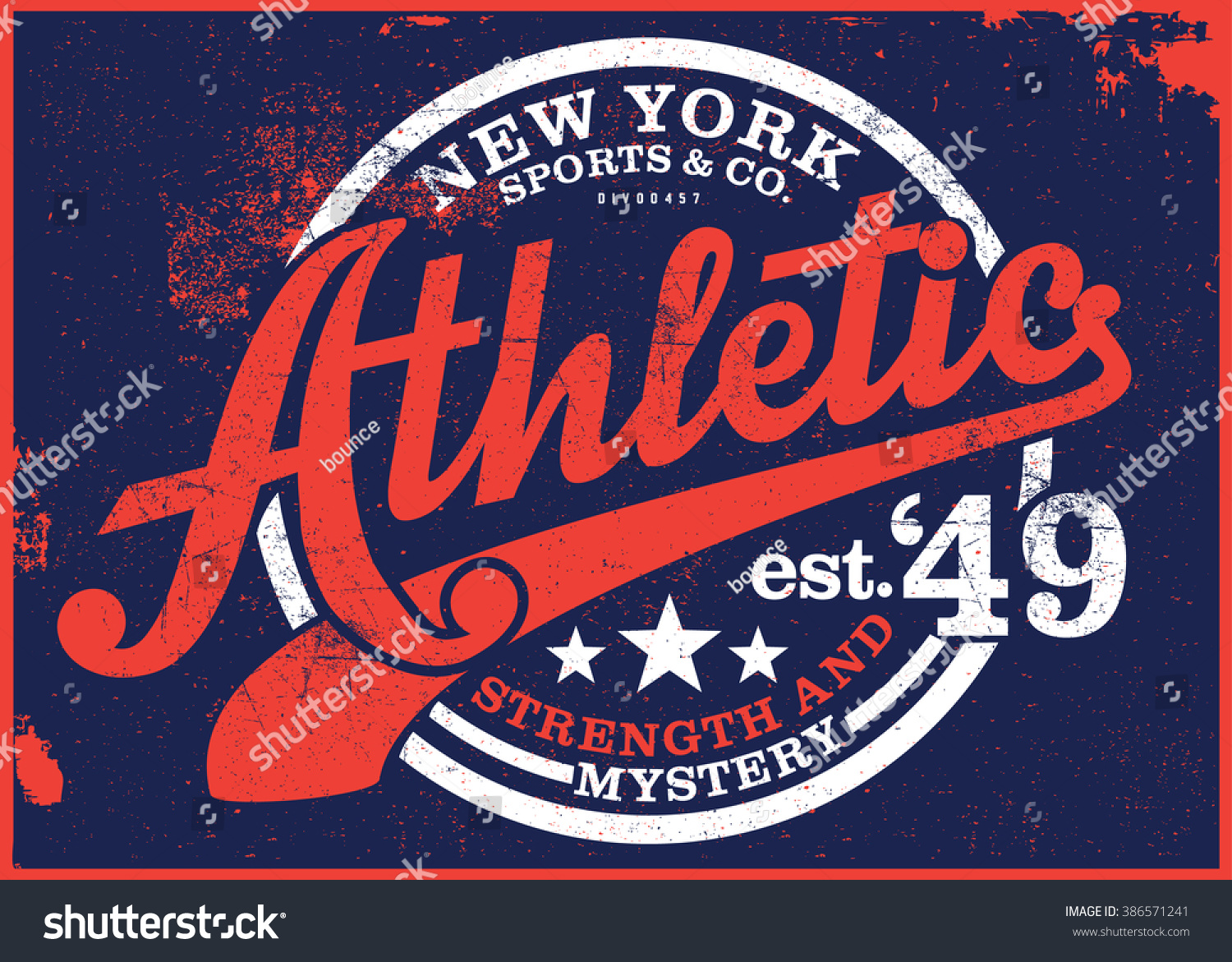 Athletic Tshirt Graphic Stock Vector (Royalty Free) 386571241 ...