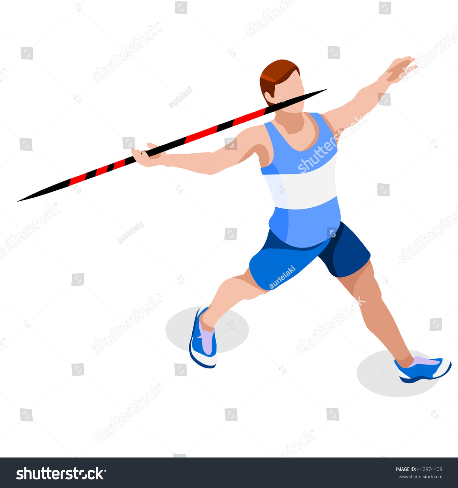 Athletics Javelin Sportsman Games Icon Set Stock Vector (Royalty Free ...