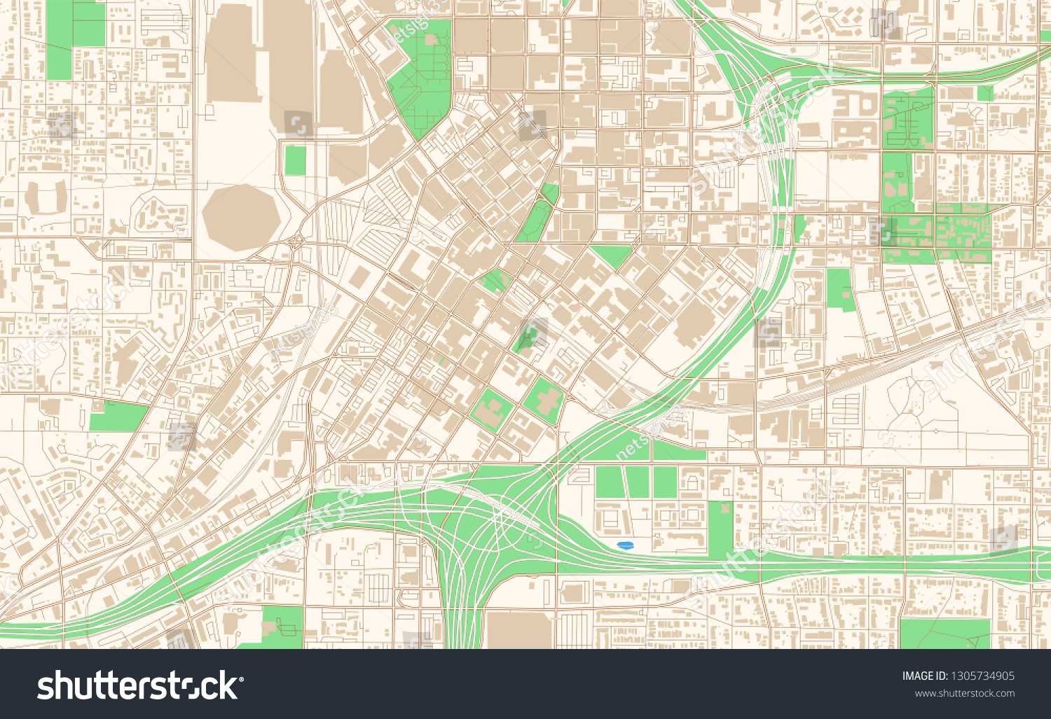 Printable Map Of Atlanta Atlanta Georgia Printable Map Excerpt This Stock Vector (Royalty Free)  1305734905 | Shutterstock