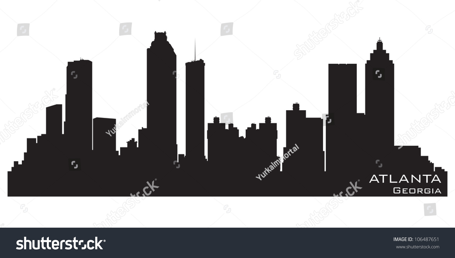 Atlanta Georgia Skyline Detailed Vector Silhouette Stock Vector ...