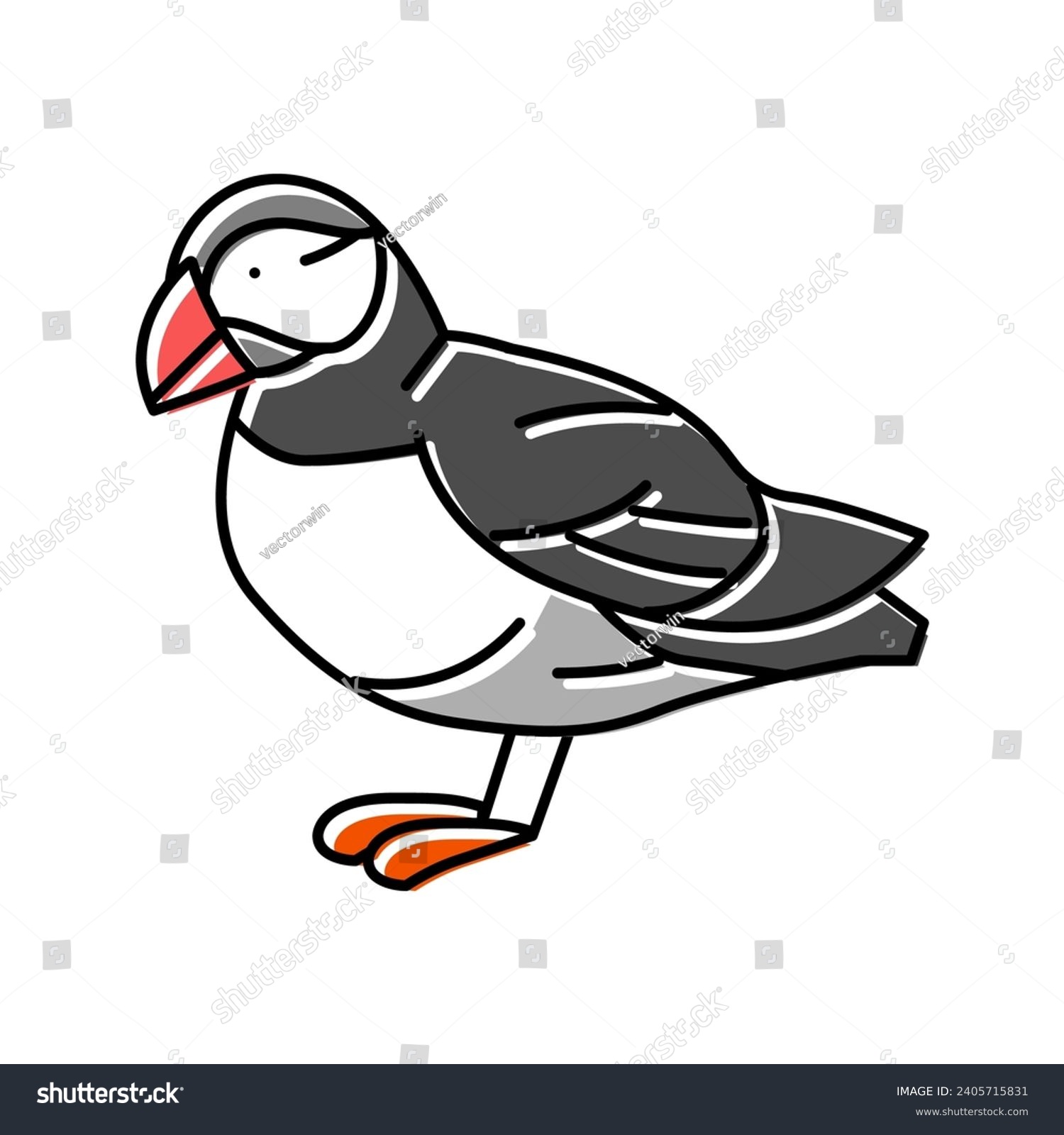 SVG of atlantic puffin bird exotic color icon vector. atlantic puffin bird exotic sign. isolated symbol illustration svg