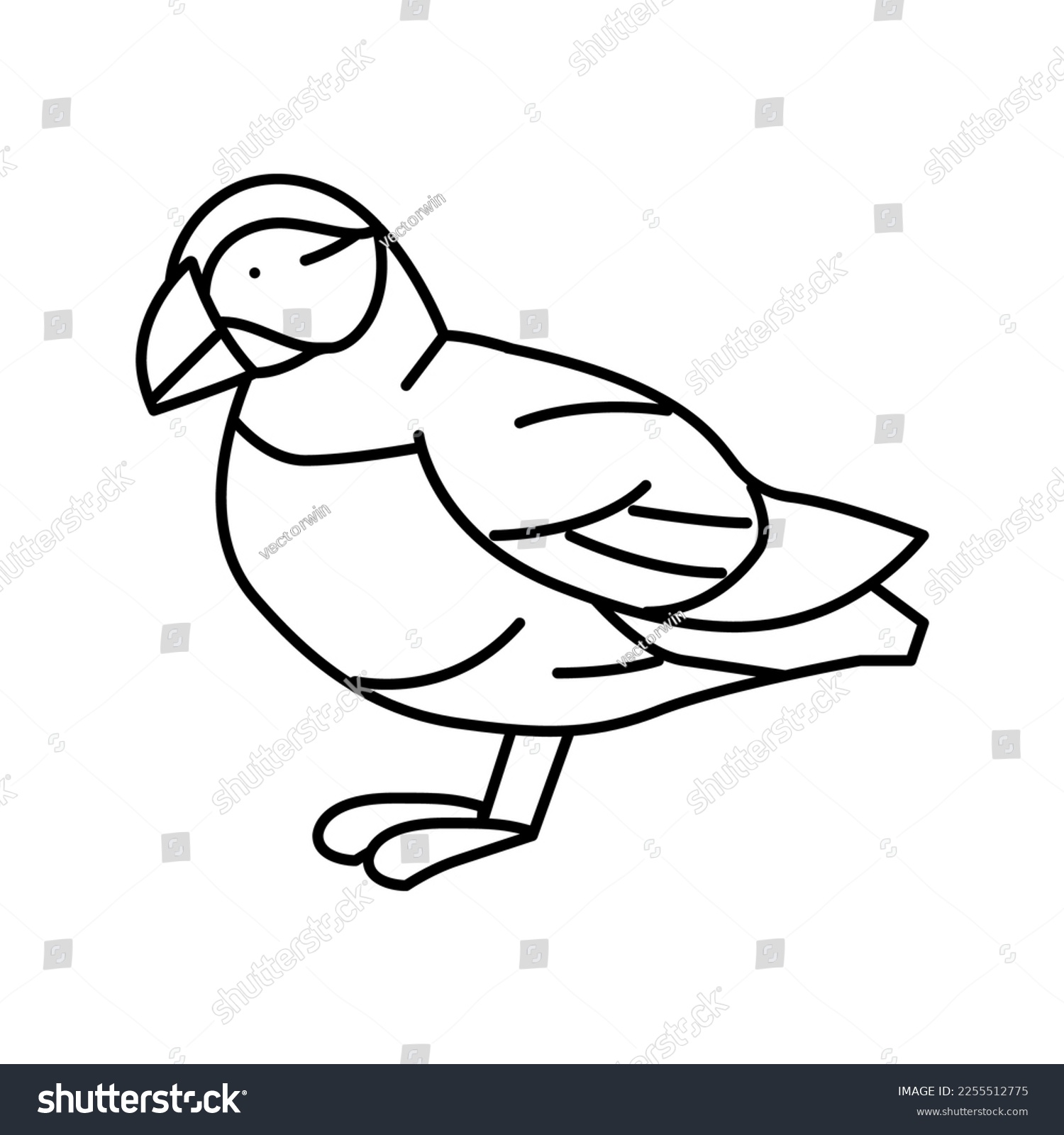 SVG of atlantic puffin bird exotic line icon vector. atlantic puffin bird exotic sign. isolated contour symbol black illustration svg