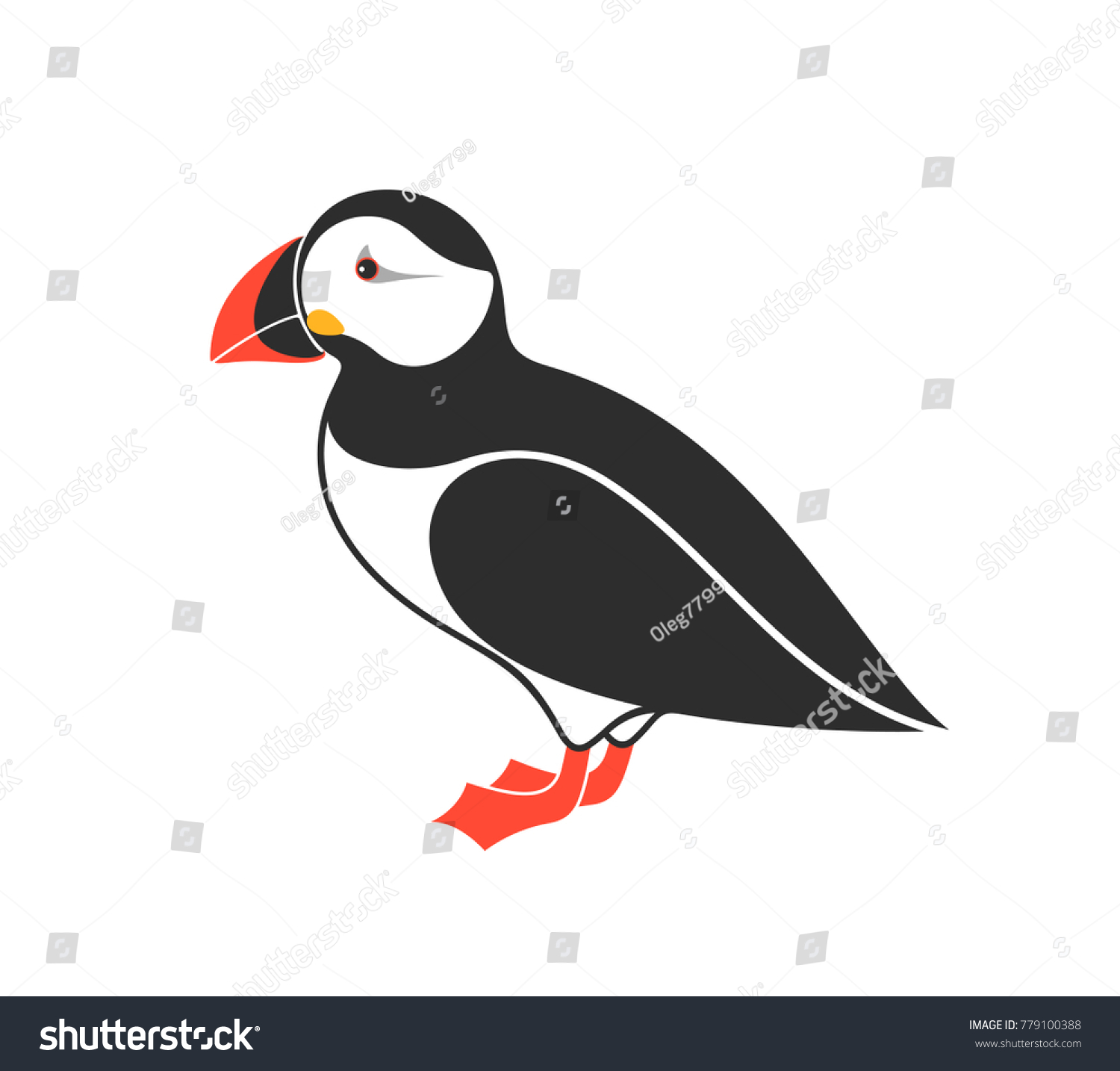 SVG of Atlantic puffin design. Bird. Logo
 svg
