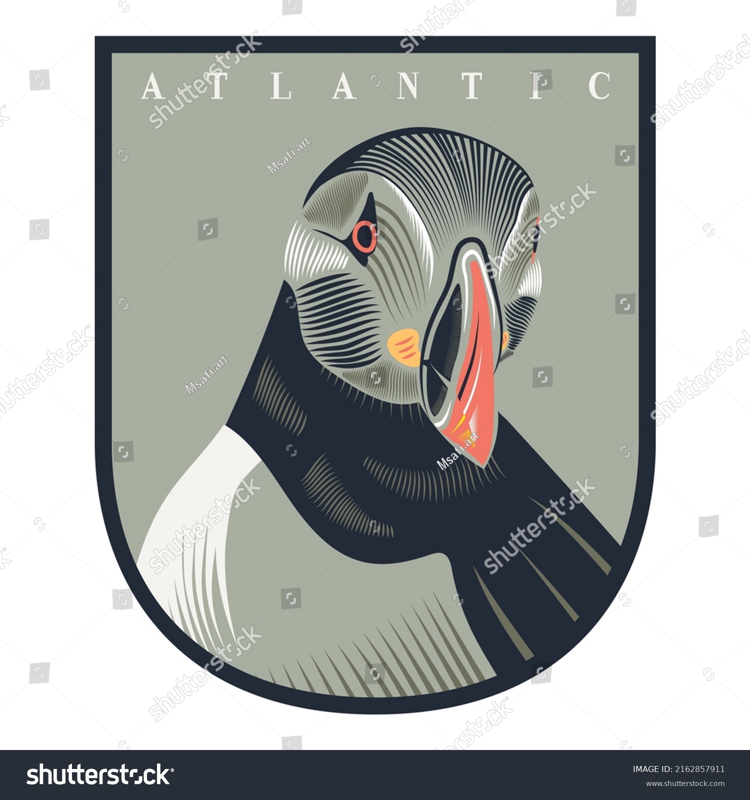 SVG of Atlantic puffin ocean bird Art svg