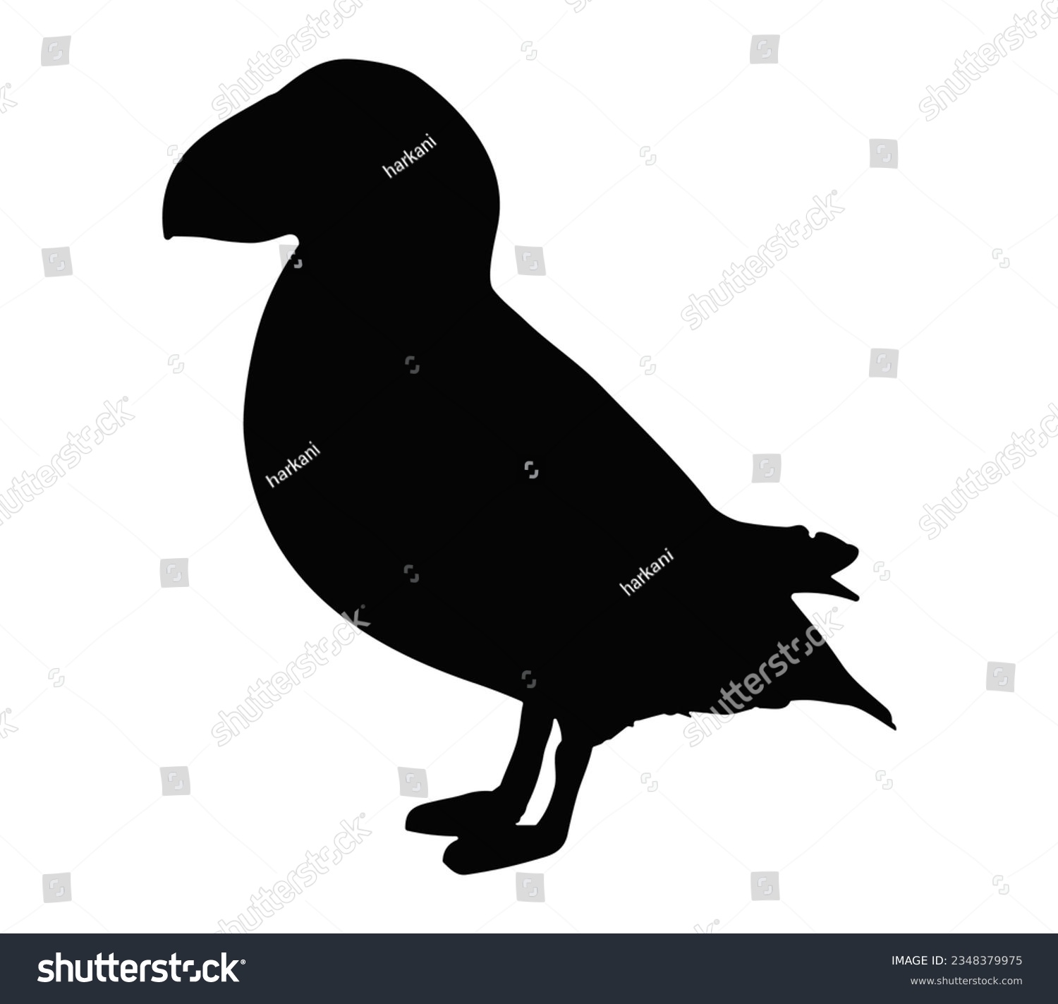 SVG of Atlantic puffin silhouette. Isolated Atlantic puffin on white background. svg