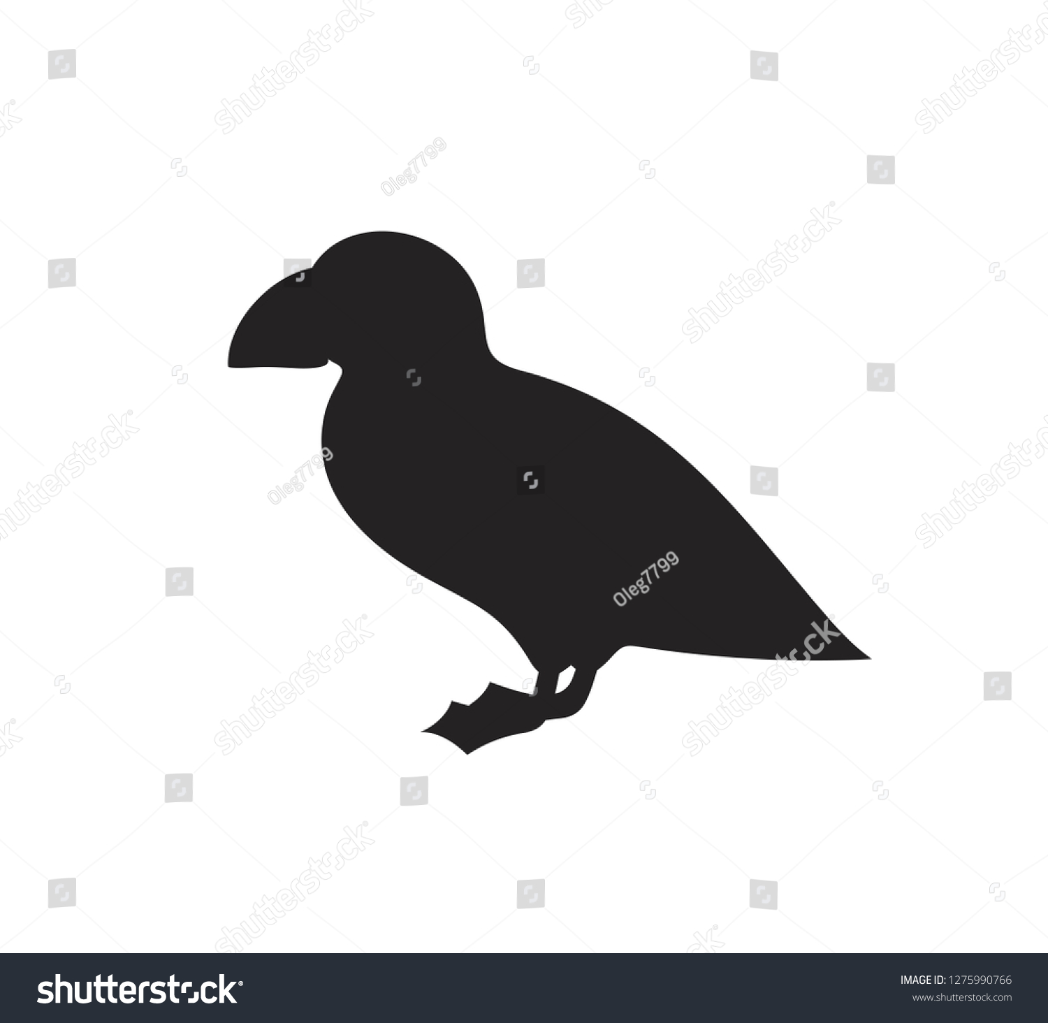 SVG of Atlantic puffin silhouette. Isolated Atlantic puffin on white background. Bird. EPS 10. Vector illustration svg