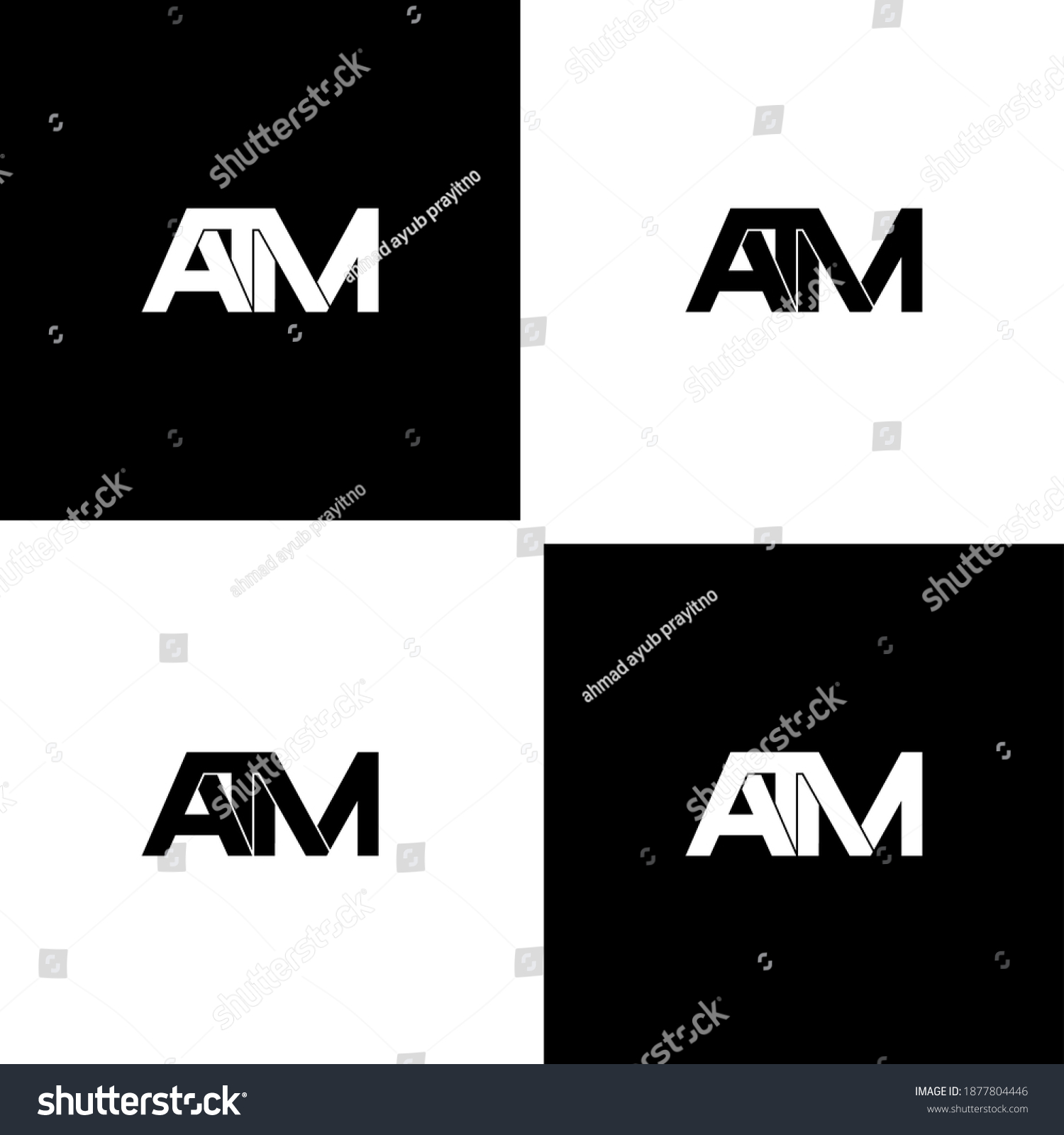 Atm Letter Original Monogram Logo Design เวกเตอร์สต็อก ปลอดค่า