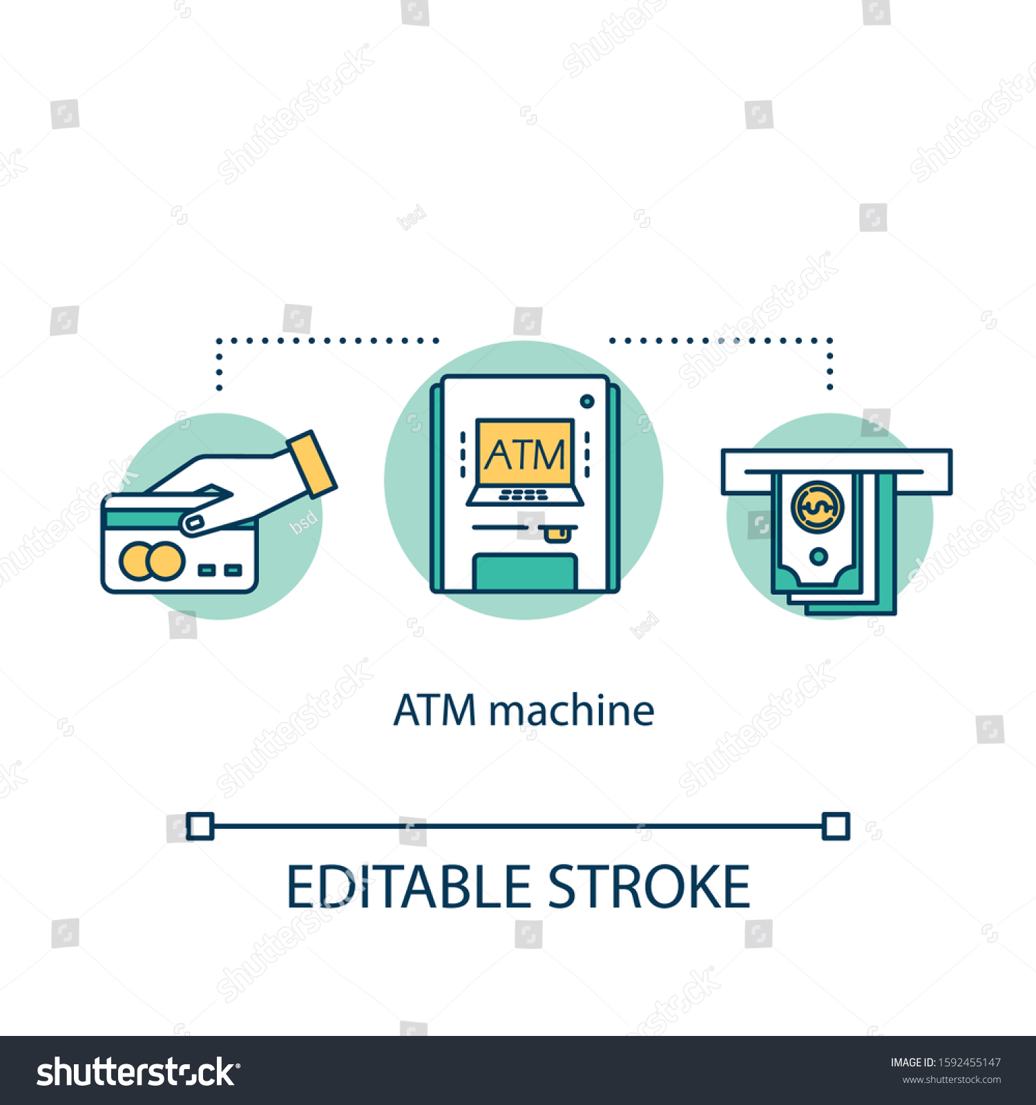 Atm Machine Concept Icon Cashpoint Idea Stock Vector Royalty Free