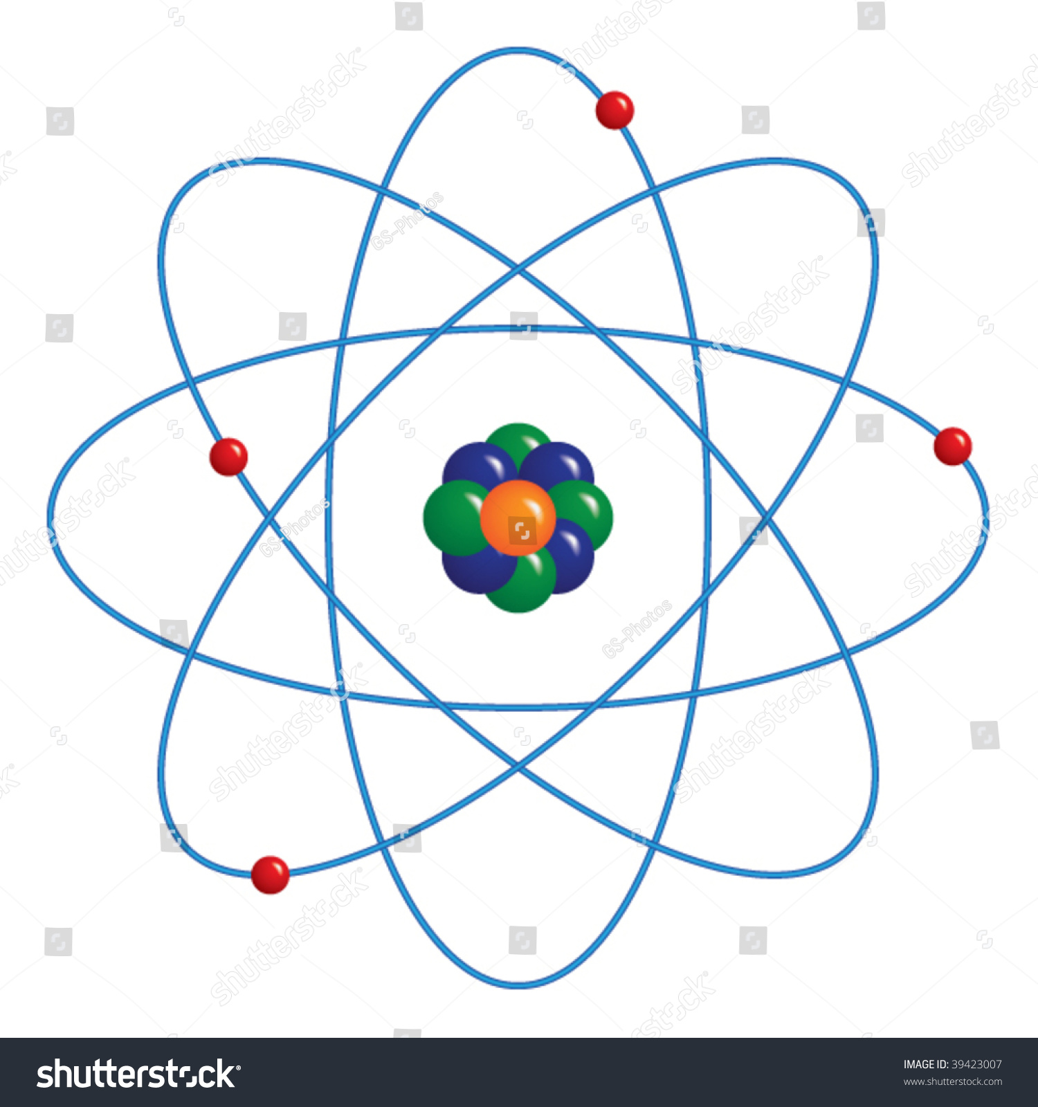 Atom Model Stock Vector (Royalty Free) 39423007 - Shutterstock