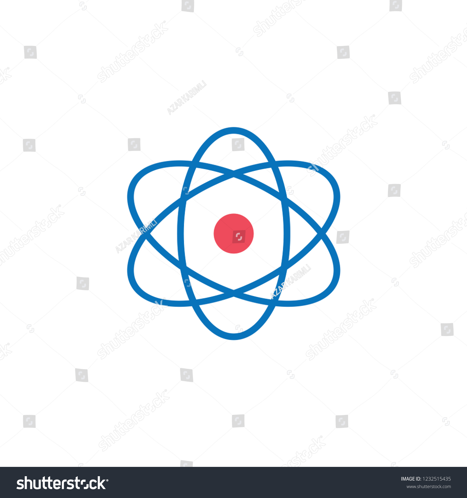 Atom Simple Icon Stock Vector (Royalty Free) 1232515435