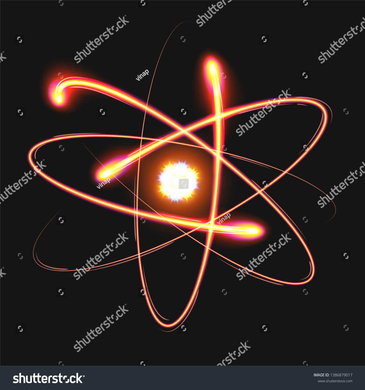 Atom Structure Model Nucleus Surrounded By Stock Vector (Royalty Free ...