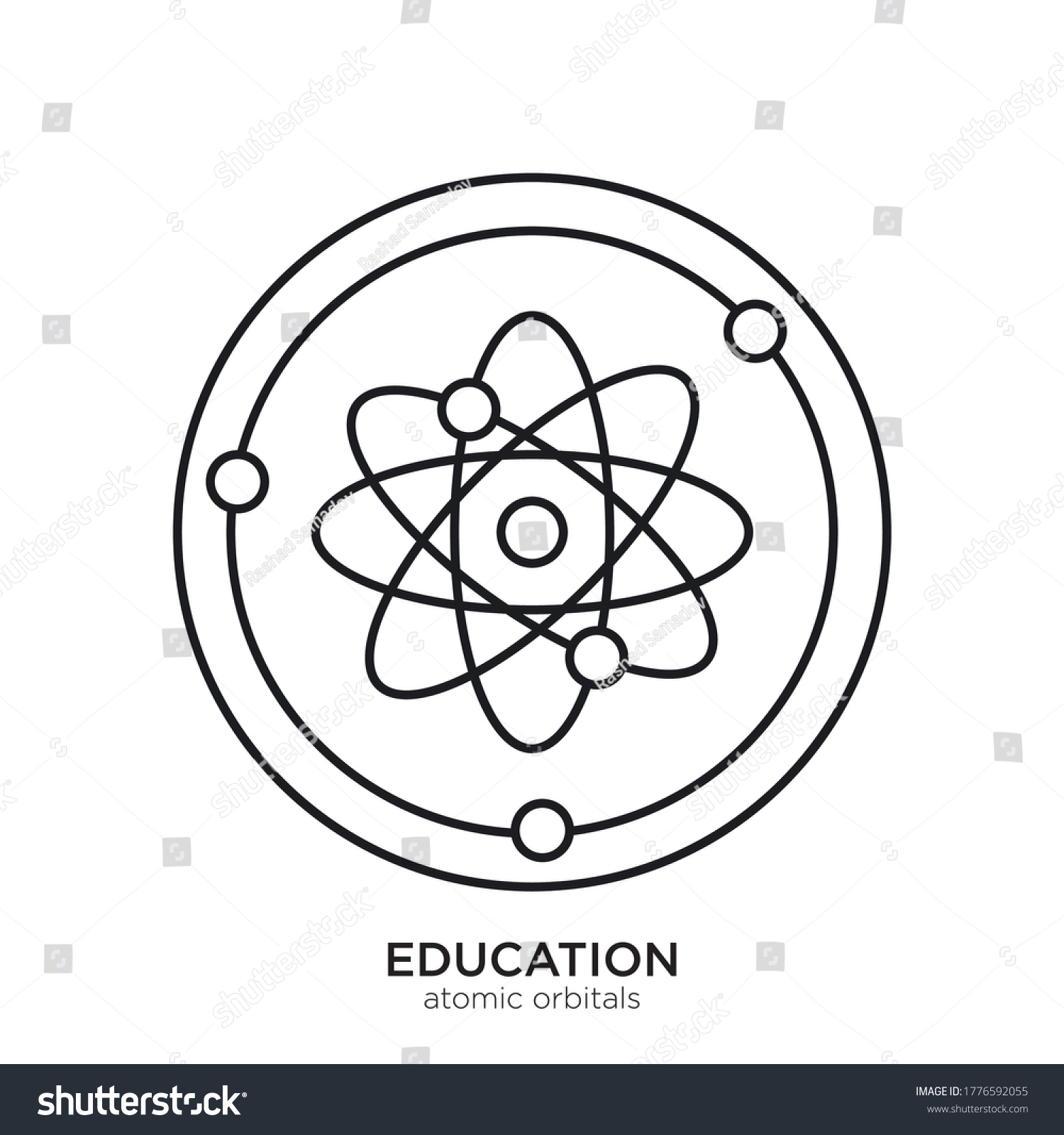 vektor-stok-atomic-orbitals-vector-illustration-lineal-color-tanpa