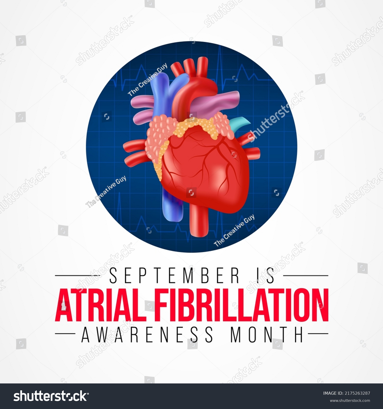 Atrial Fibrillation Afib Awareness Month Observed Stock Vector (Royalty