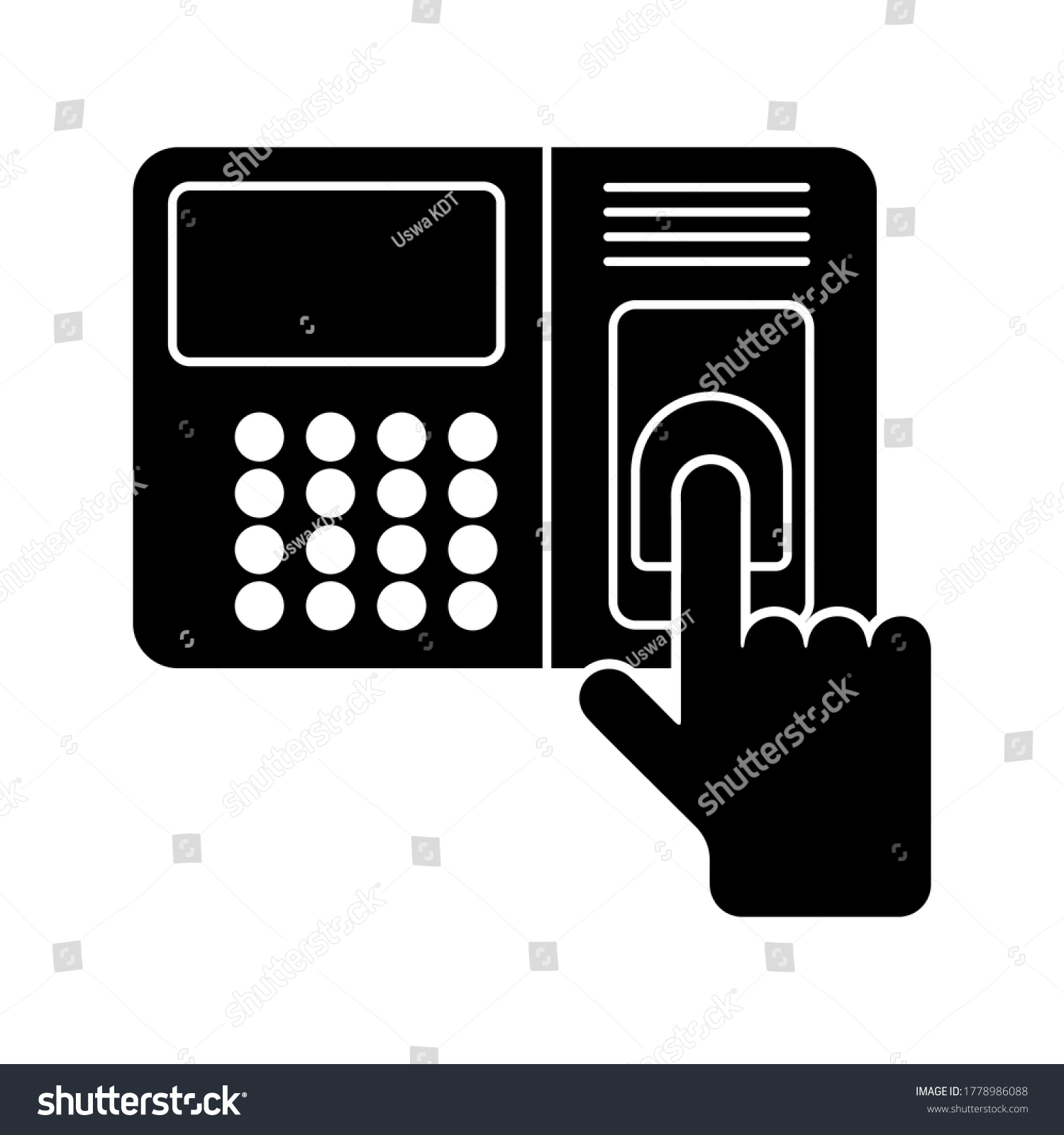 icono de la máquina de asistencia.: vector de stock (libre de regalías ...