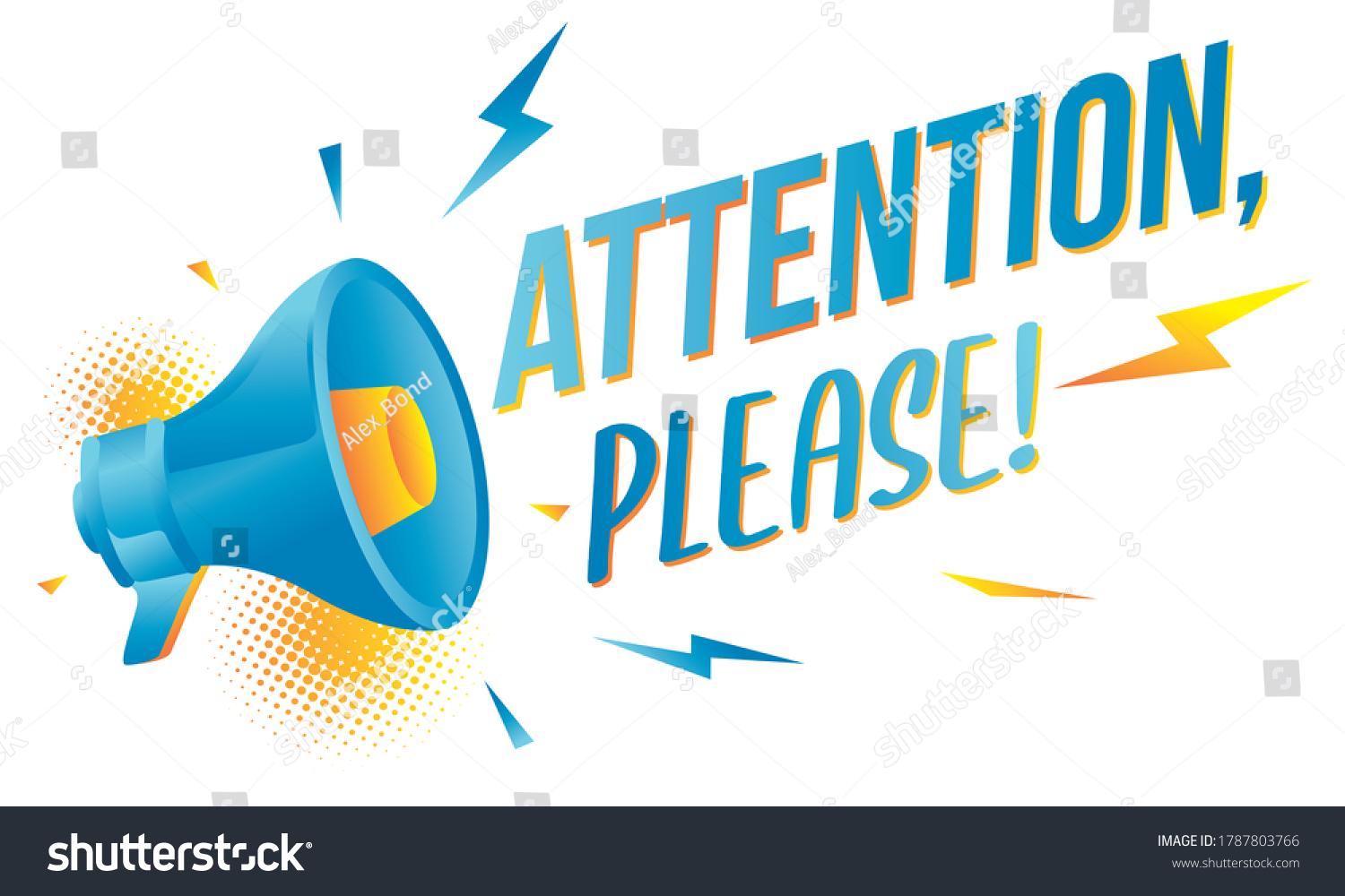 Attention Please Advertising Sign Megaphone Stock Vector Royalty Free 1787803766 Shutterstock 